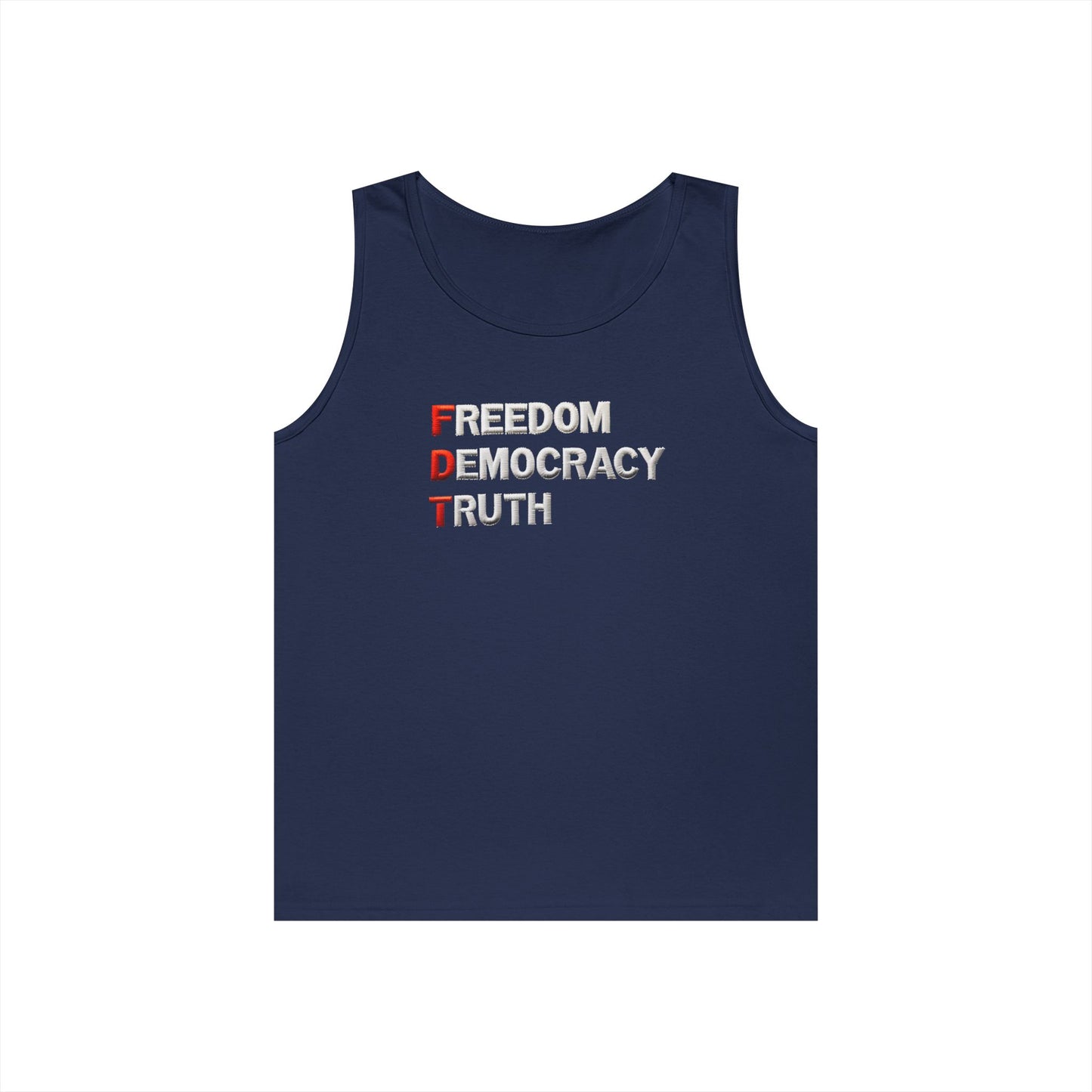 Freedom Democracy Truth FDT Unisex Heavy Cotton Tank Top - Freedom Democracy Truth Tee, Gift for Activists, Copyleft [...]