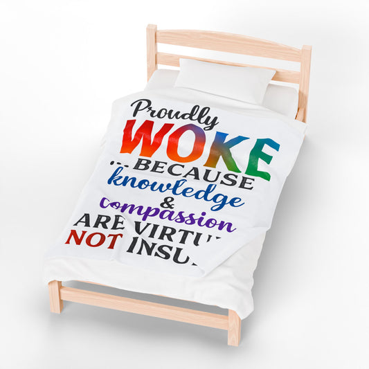 Woke Verse Plush Blanket, Cozy Gift for Activists, Soft Home Decor, Thoughtful Present, Inspirational Throw