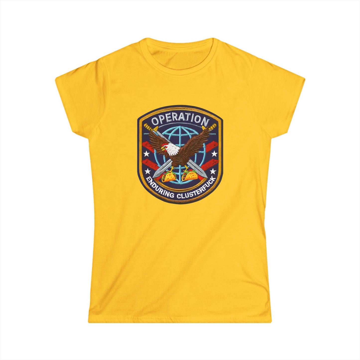 Operation Clusterfuck Women's Softstyle Tee with Military Patch Design | Casual Women's Shirt, Patriotic Apparel, Unique Graphic Tee, [...]