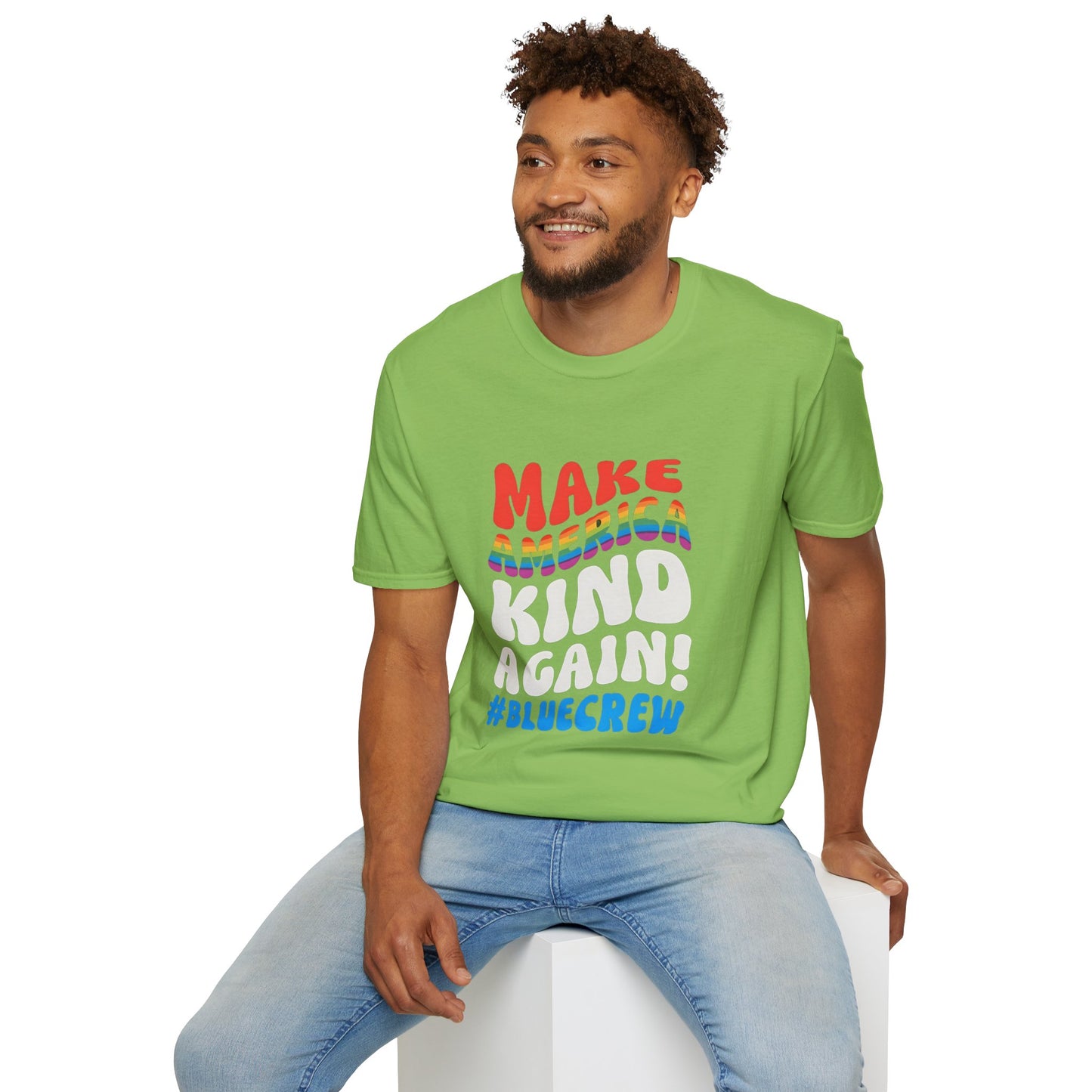 Make America Kind Again #BlueCrew T-Shirt,  Unisex #BlueCrew Tee, #BlueCrew Gear, Anti MAGA Tee, Anti Fascist Tee