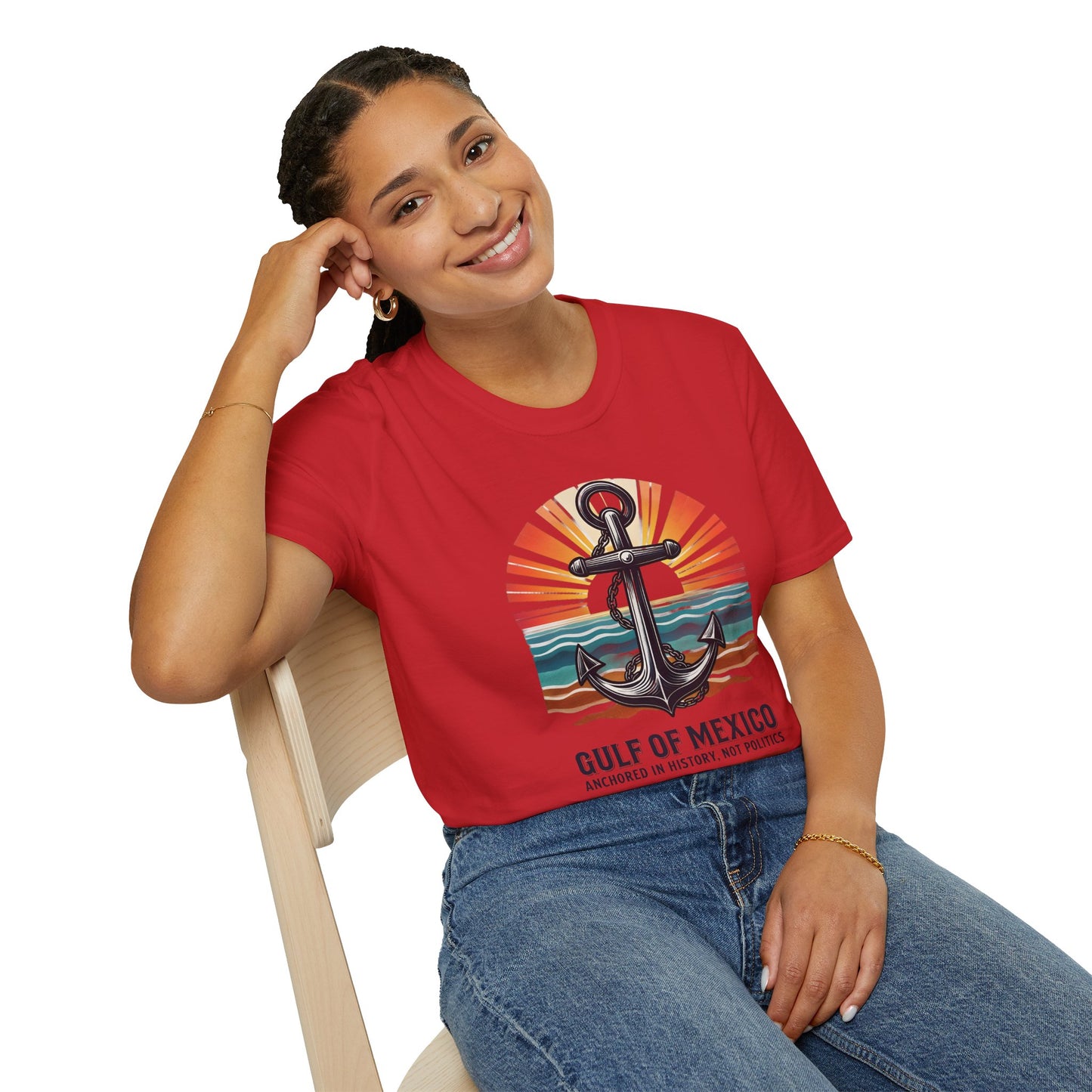 Gulf of Mexico, Anchored in History, Not Politics T-Shirt, Political Statement Tee, Anti Fascism Tee, AntiTrump Tee