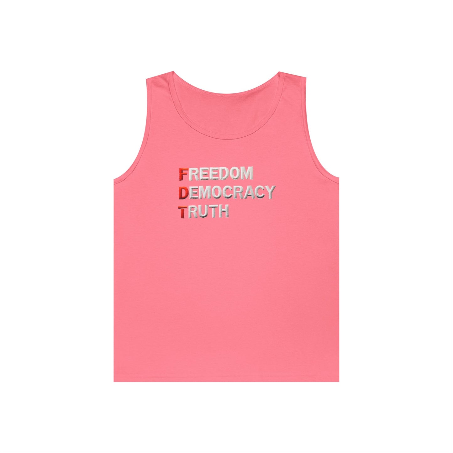 Freedom Democracy Truth FDT Unisex Heavy Cotton Tank Top - Freedom Democracy Truth Tee, Gift for Activists, Copyleft [...]