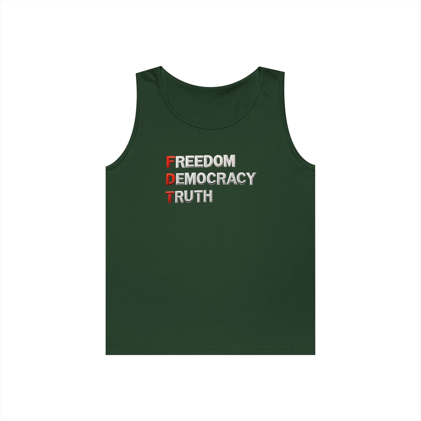 Freedom Democracy Truth FDT Unisex Heavy Cotton Tank Top - Freedom Democracy Truth Tee, Gift for Activists, Copyleft [...]