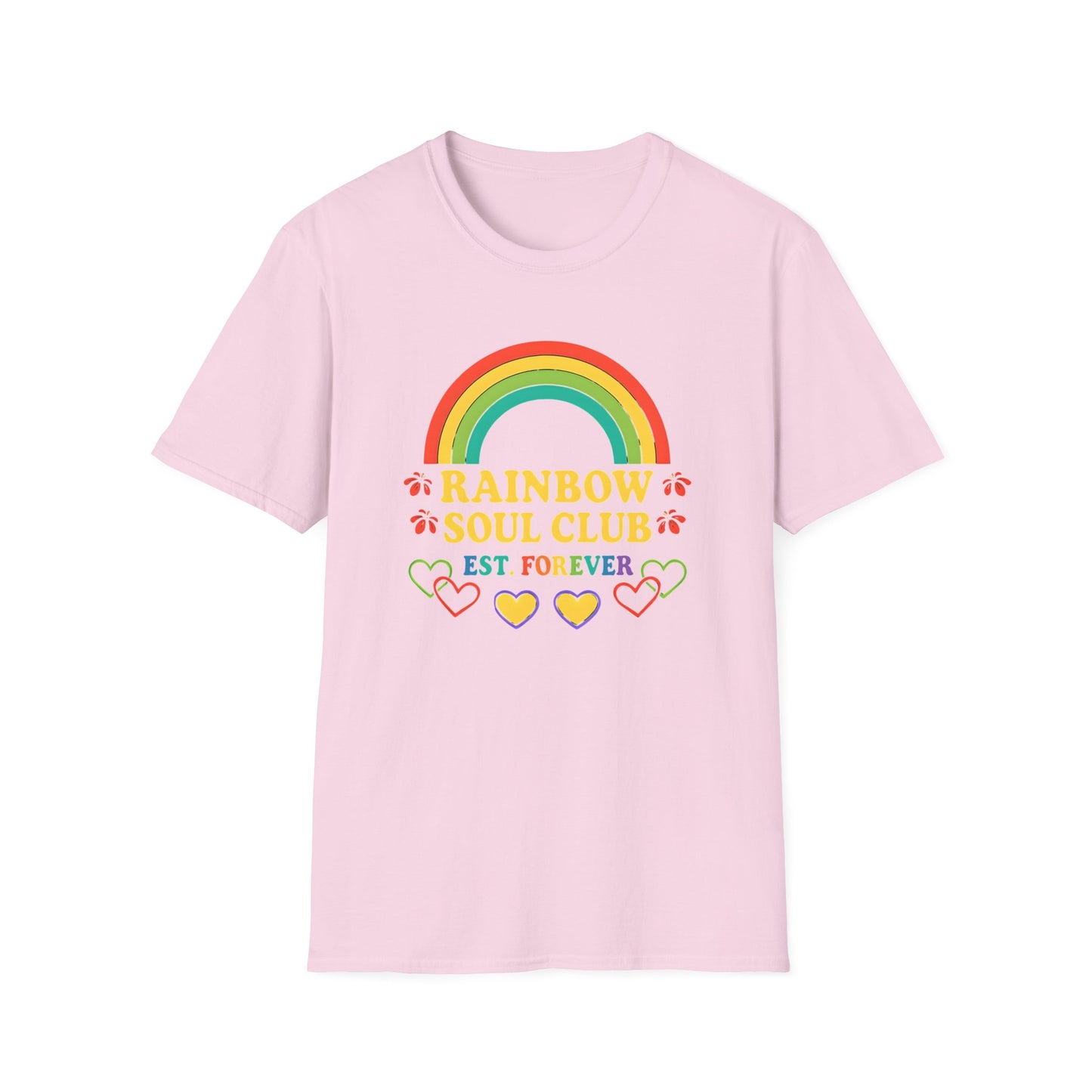Rainbow Soul Club Pride T-Shirt, Retro Pride Tee, Cute Gift for Friends, LGBTQ+ Celebration Shirt, Summer Vibes Apparel, Casual Everyday