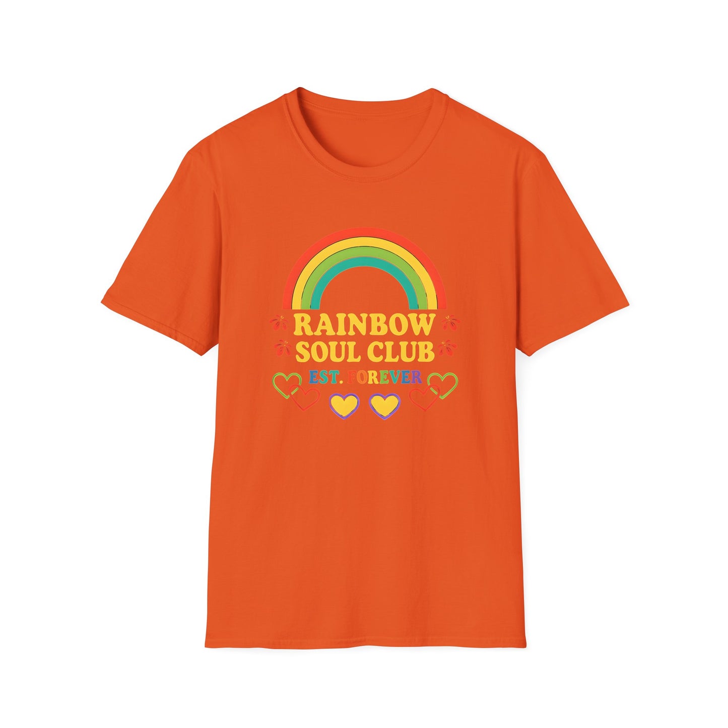 Rainbow Soul Club Pride T-Shirt, Retro Pride Tee, Cute Gift for Friends, LGBTQ+ Celebration Shirt, Summer Vibes Apparel, Casual Everyday