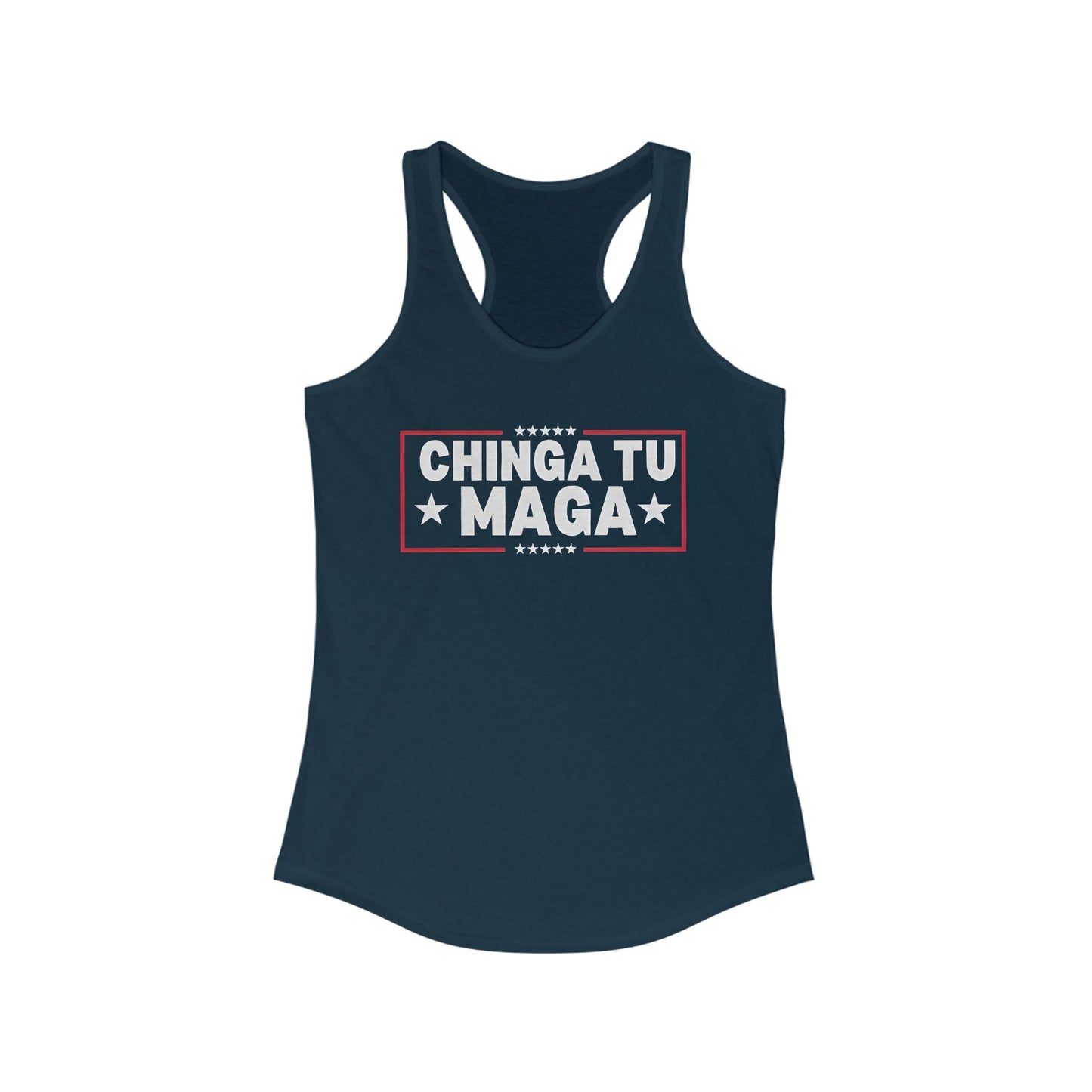 Chinga Tu MAGA Women's Racerback Tank, Summer Workout Gear, Empowerment T-shirt, Fitness Apparel, Casual Wear, Unique Gift