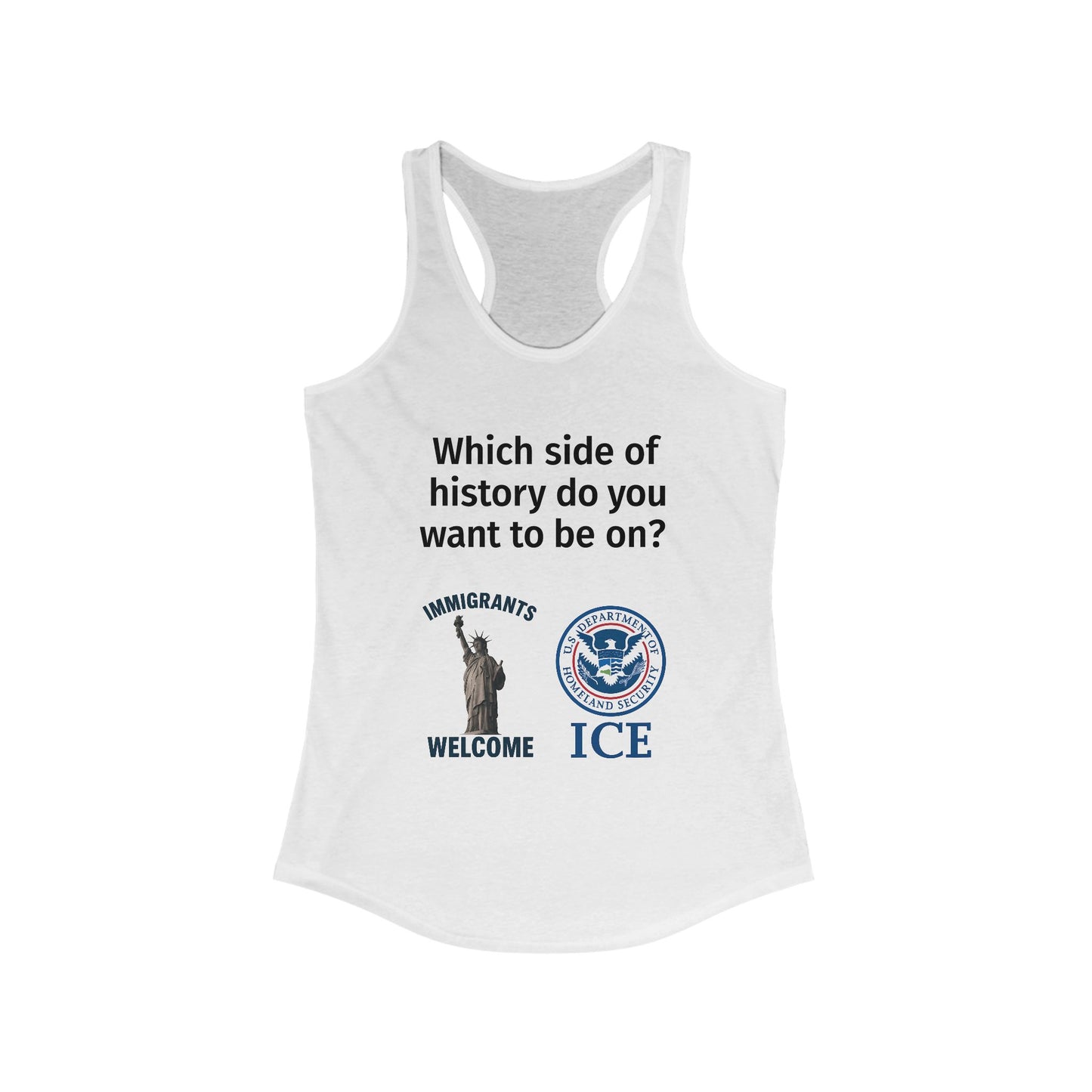 Liberty vs. ICE Racerback Tank, Social Justice Apparel, Activist Gift, Motivational Exercise Top, Casual Wear, Summer Festivals