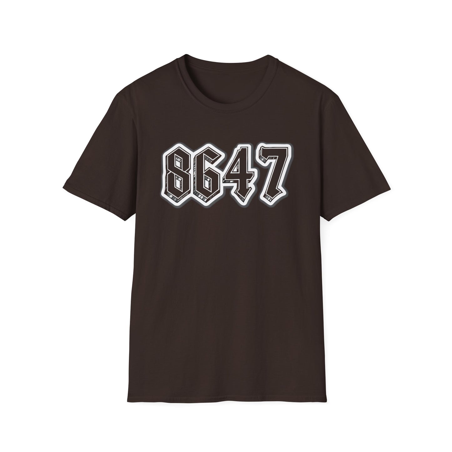 8647 front and back Softstyle T-Shirt with Quirky Slogan, Great for Casual Wear, Gift for Friends, Unique Birthday Present, Everyday Humor