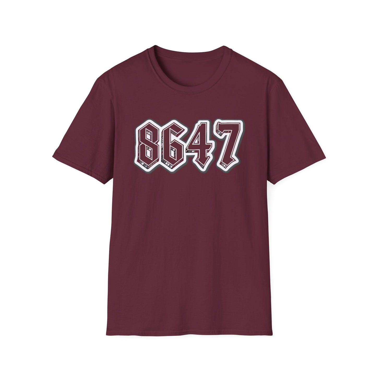 8647 front and back Softstyle T-Shirt with Quirky Slogan, Great for Casual Wear, Gift for Friends, Unique Birthday Present, Everyday Humor