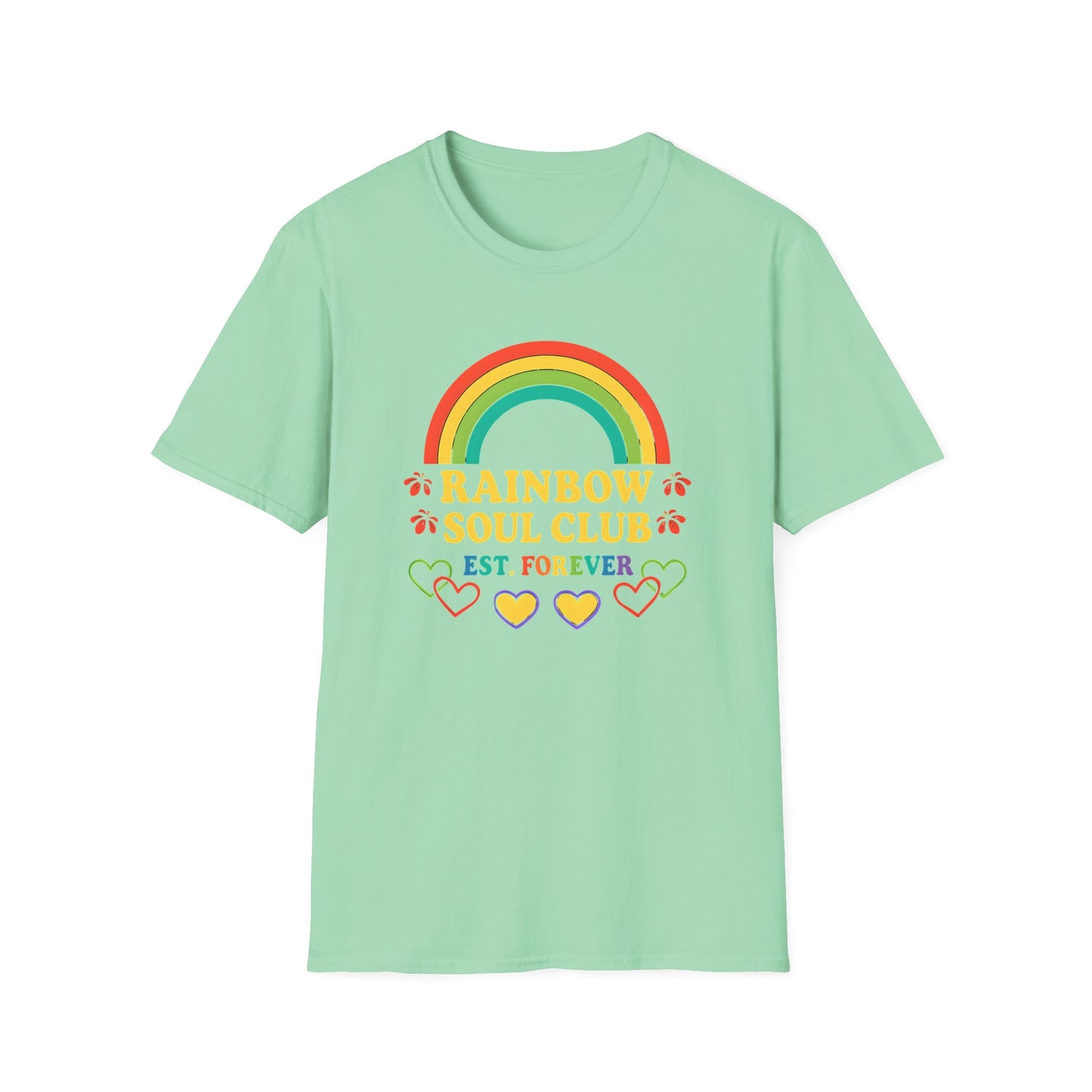 Rainbow Soul Club Pride T-Shirt, Retro Pride Tee, Cute Gift for Friends, LGBTQ+ Celebration Shirt, Summer Vibes Apparel, Casual Everyday