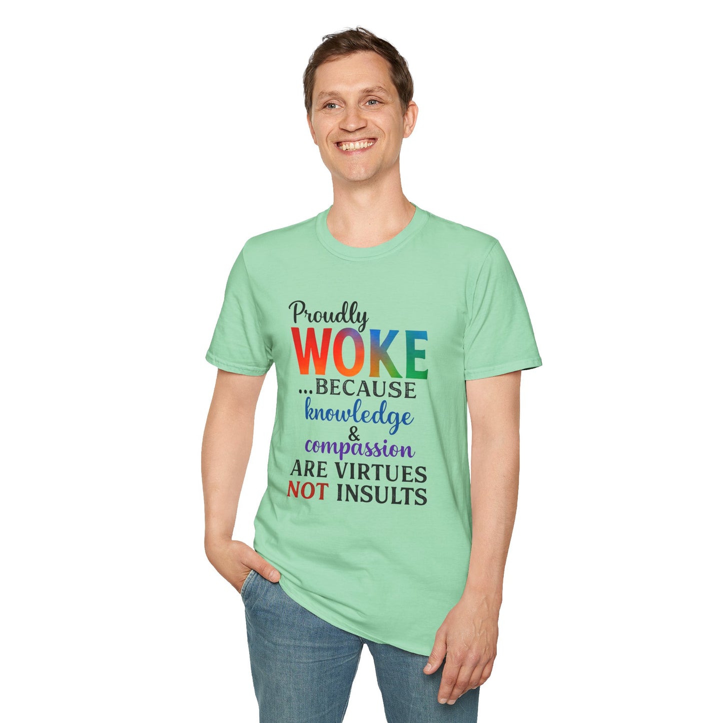 Woke Message Unisex T-Shirt, Softstyle Tee for Activism, Awareness, Unique Gift for Friends, Social Justice Apparel, Comfortable [...]
