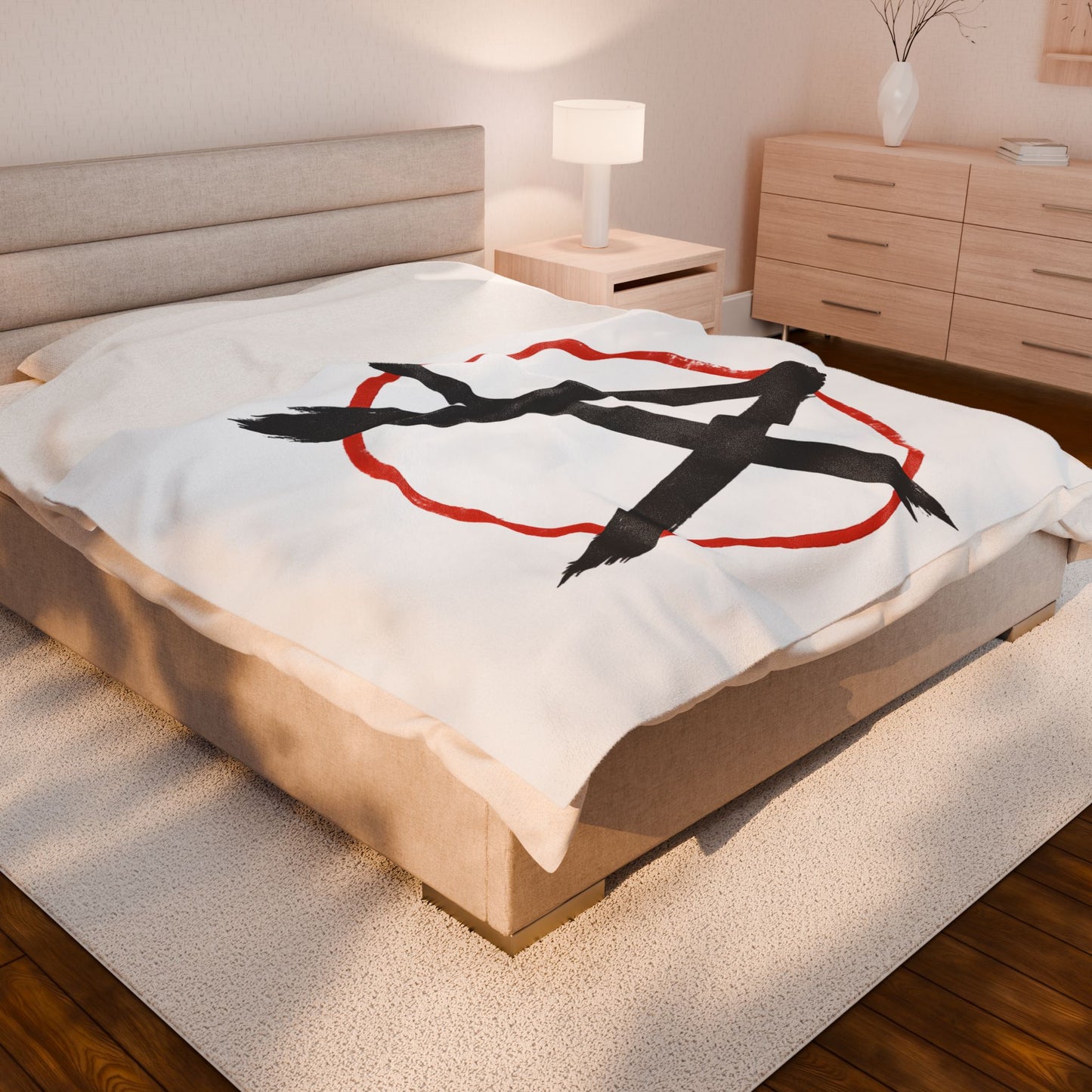 Anarchy Rebellious Plush Blanket, Cozy Throw Blanket, Anarchy Symbol Blanket, Soft Velvet Blanket for Home Decor, Gift for Activists