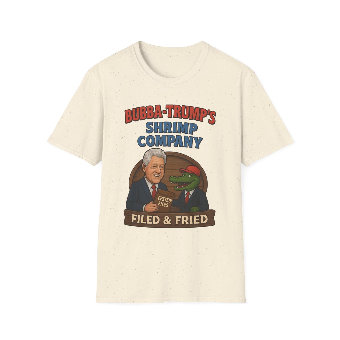 Bubba-Trump's Shrimp Company T-Shirt — 'Filed & Fried' Political Parody Tee