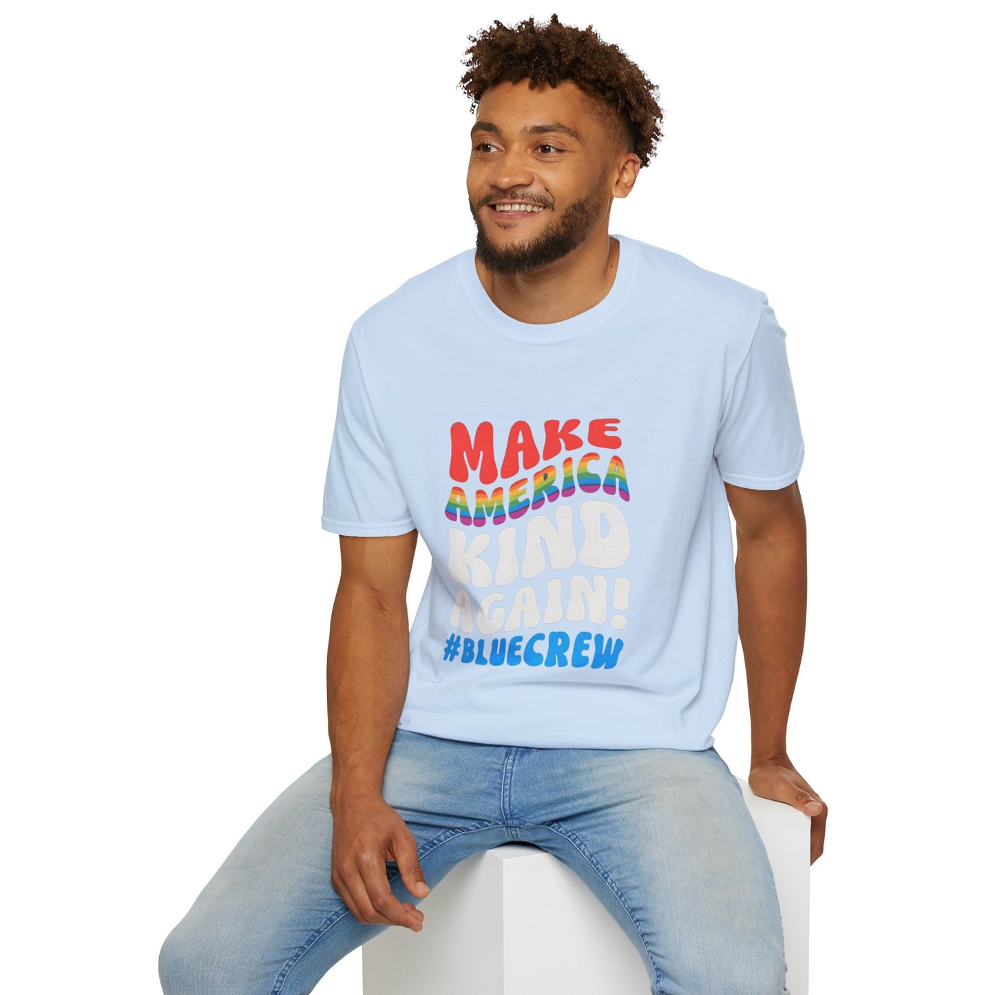 Make America Kind Again #BlueCrew T-Shirt,  Unisex #BlueCrew Tee, #BlueCrew Gear, Anti MAGA Tee, Anti Fascist Tee
