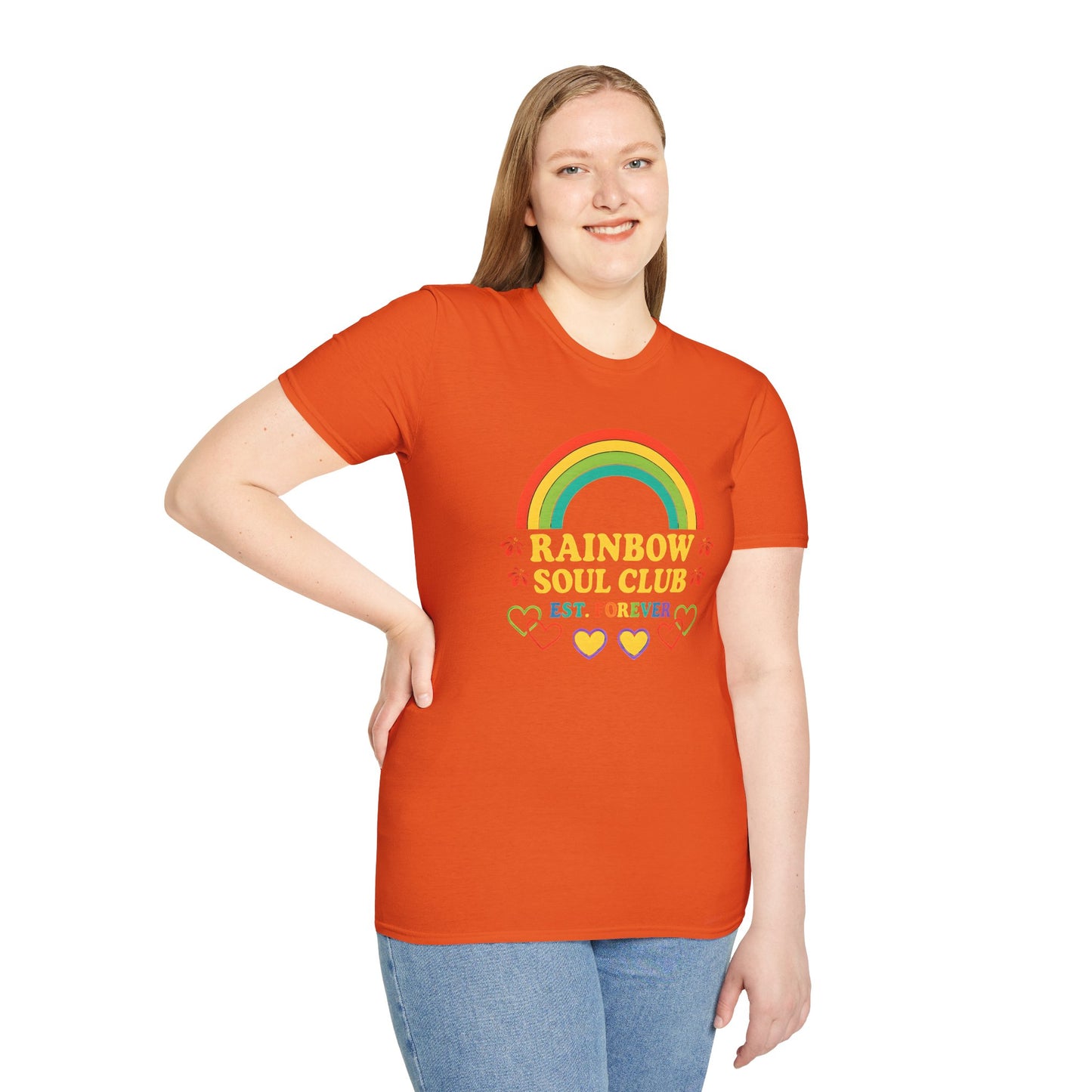 Rainbow Soul Club Pride T-Shirt, Retro Pride Tee, Cute Gift for Friends, LGBTQ+ Celebration Shirt, Summer Vibes Apparel, Casual Everyday