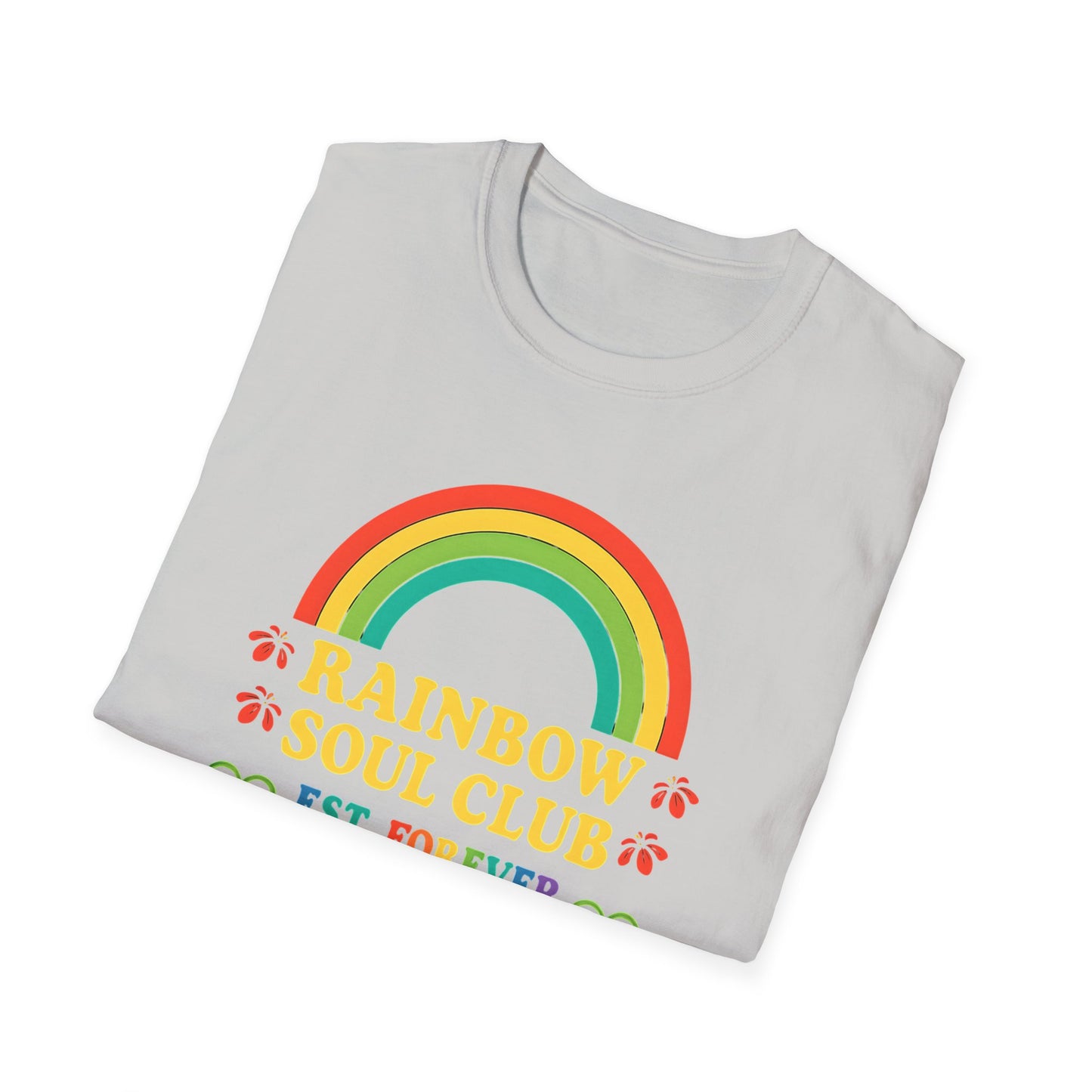 Rainbow Soul Club Pride T-Shirt, Retro Pride Tee, Cute Gift for Friends, LGBTQ+ Celebration Shirt, Summer Vibes Apparel, Casual Everyday
