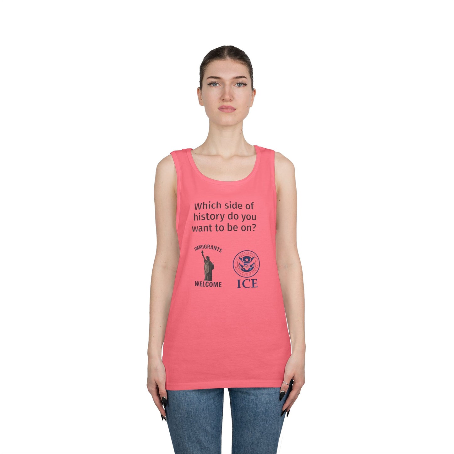 Liberty vs. ICE Tank Top - Welcome Immigrants, Advocacy Apparel, Social Justice Gear, Thought-Provoking Summer Wear, Casual [...]