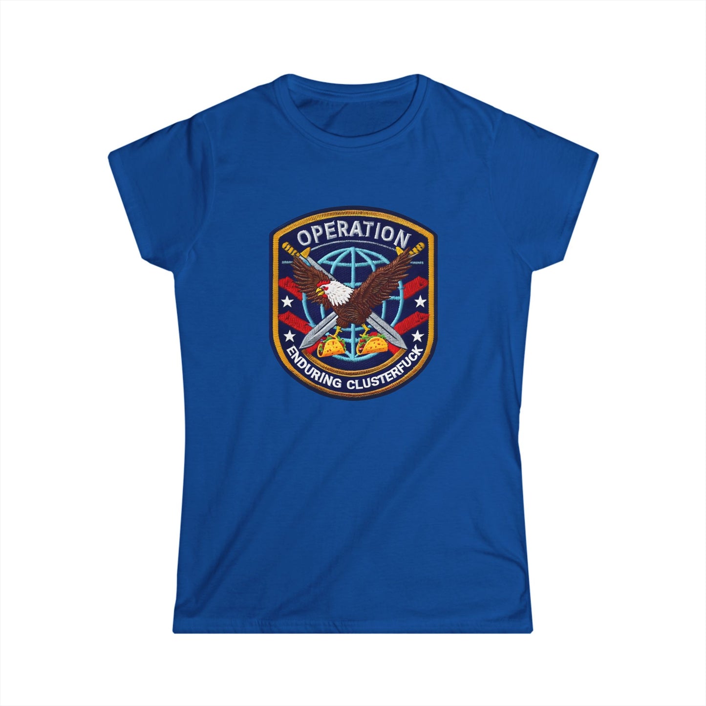 Operation Clusterfuck Women's Softstyle Tee with Military Patch Design | Casual Women's Shirt, Patriotic Apparel, Unique Graphic Tee, [...]