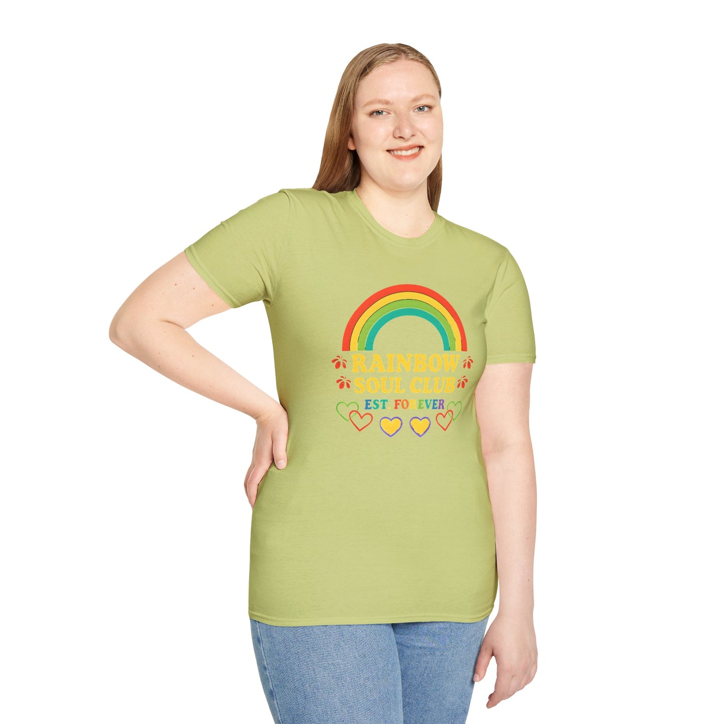 Rainbow Soul Club Pride T-Shirt, Retro Pride Tee, Cute Gift for Friends, LGBTQ+ Celebration Shirt, Summer Vibes Apparel, Casual Everyday
