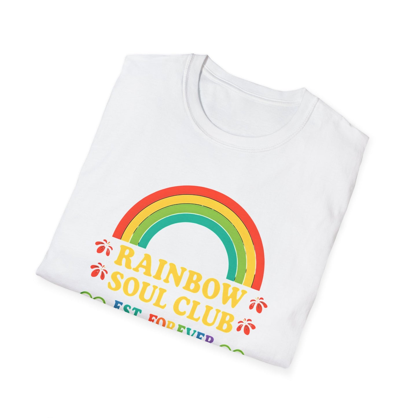 Rainbow Soul Club Pride T-Shirt, Retro Pride Tee, Cute Gift for Friends, LGBTQ+ Celebration Shirt, Summer Vibes Apparel, Casual Everyday