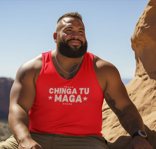 Chinga Tu Maga Tank Top | Unisex Heavy Cotton Tank | Casual Summer Wear, Funny Gift, Party Outfit, LGBTQ+ Pride Apparel, Statement Tee
