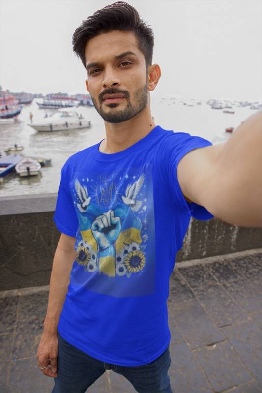 Uplifting Ukraine Unisex T-Shirt, Support Ukraine Tee, Softstyle Graphic Tee, Protest Apparel, Gift for Activists, Everyday Wear