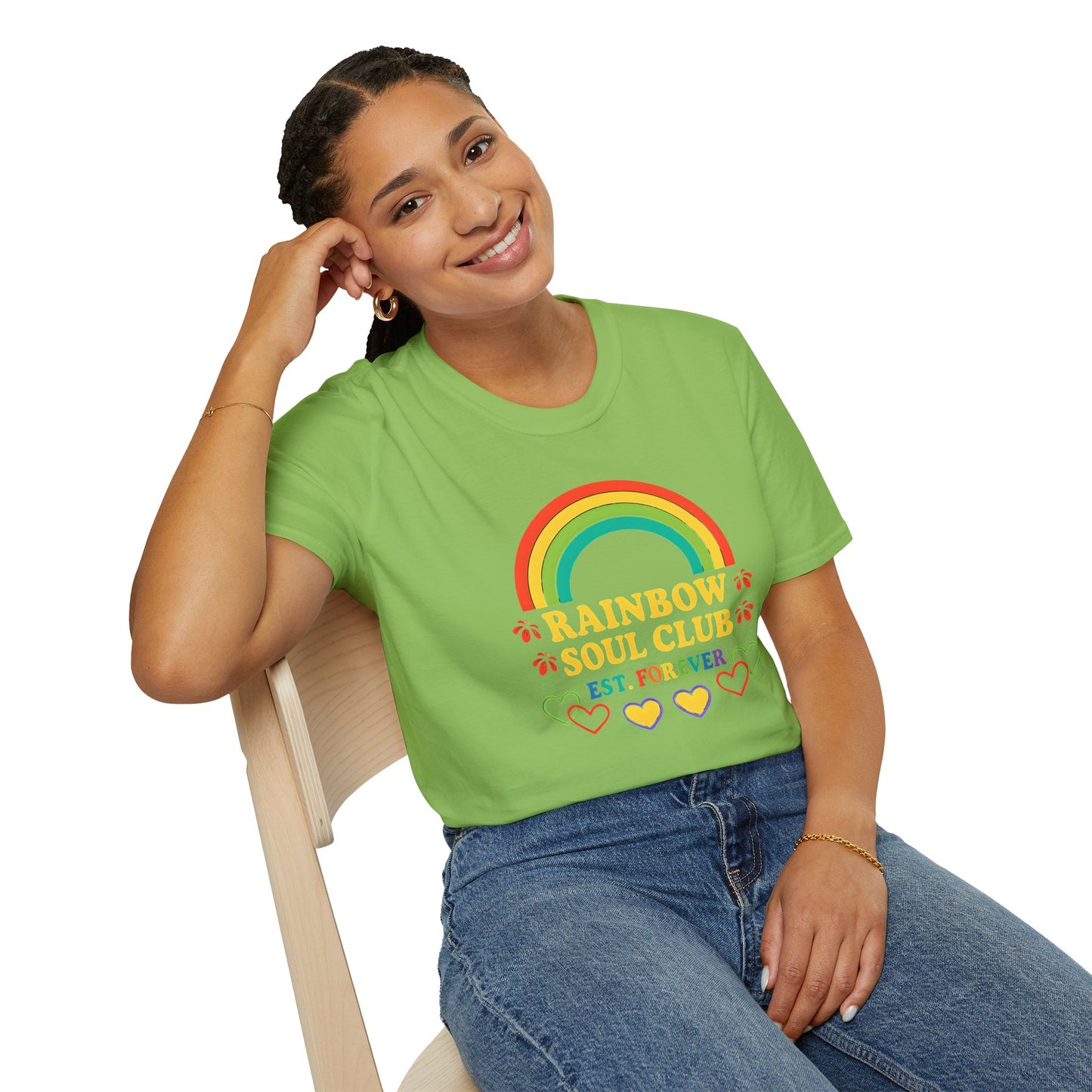 Rainbow Soul Club Pride T-Shirt, Retro Pride Tee, Cute Gift for Friends, LGBTQ+ Celebration Shirt, Summer Vibes Apparel, Casual Everyday