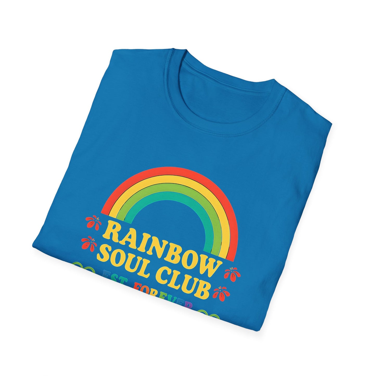 Rainbow Soul Club Pride T-Shirt, Retro Pride Tee, Cute Gift for Friends, LGBTQ+ Celebration Shirt, Summer Vibes Apparel, Casual Everyday