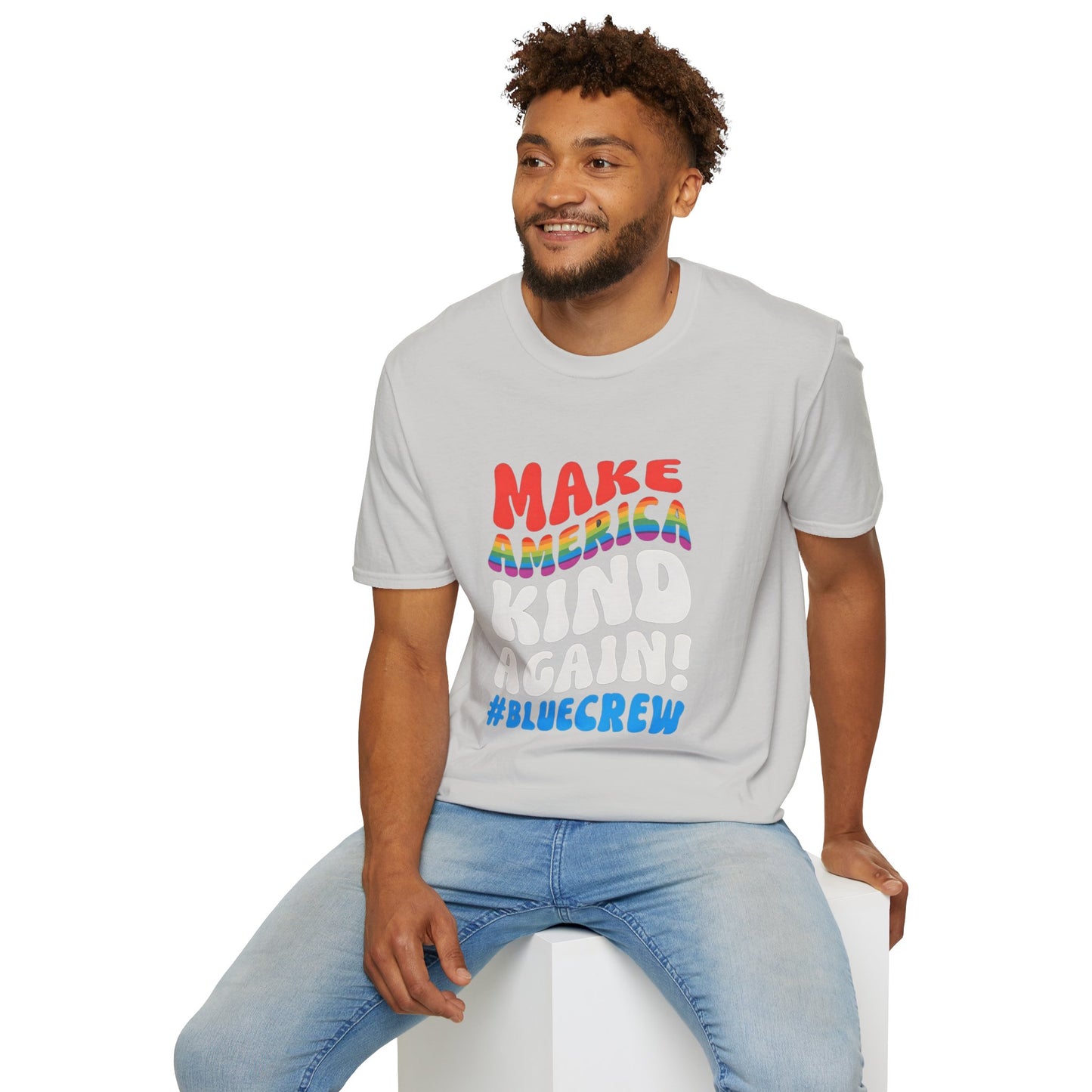 Make America Kind Again #BlueCrew T-Shirt,  Unisex #BlueCrew Tee, #BlueCrew Gear, Anti MAGA Tee, Anti Fascist Tee