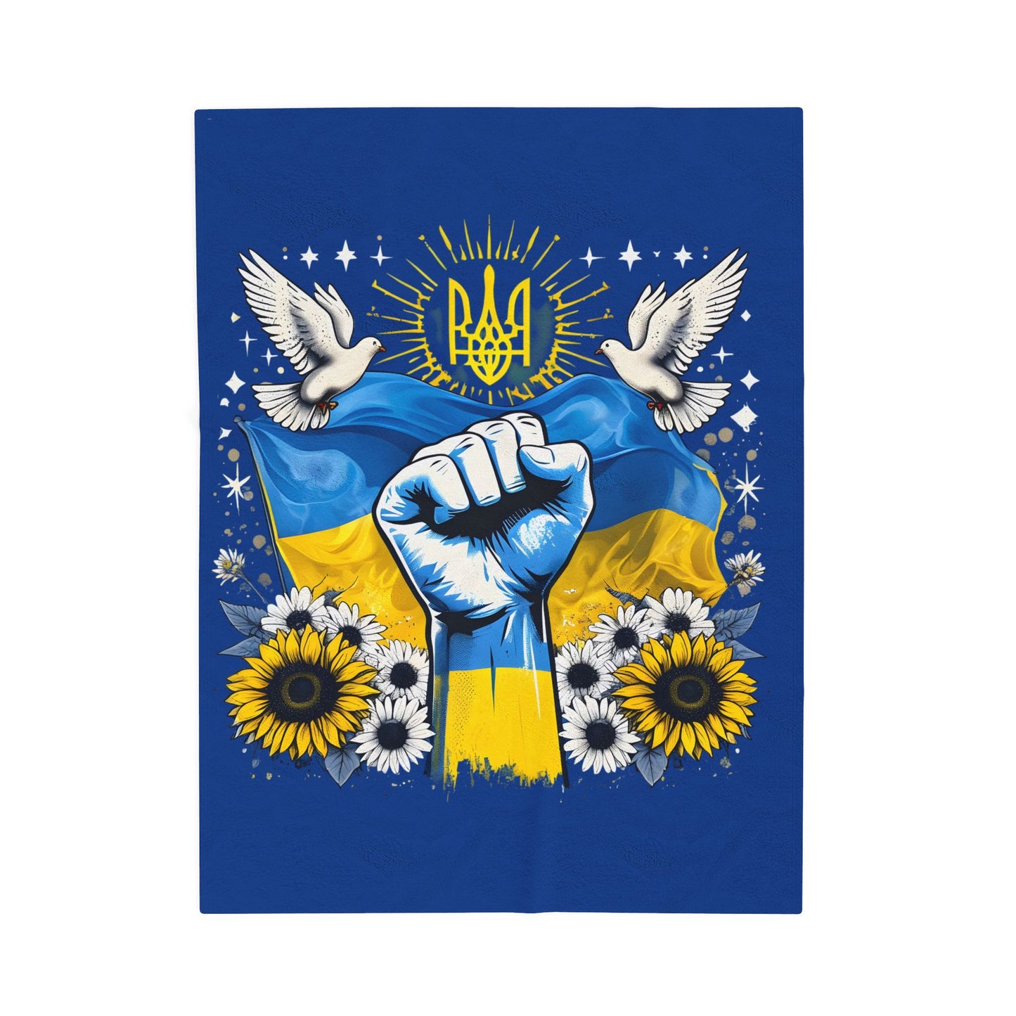 Ukrainian Pride Velveteen Plush Blanket, Cozy Throw for Home Decor, Gift for Independence Day, Comfort in Any Season, Soft Blanket, [...]