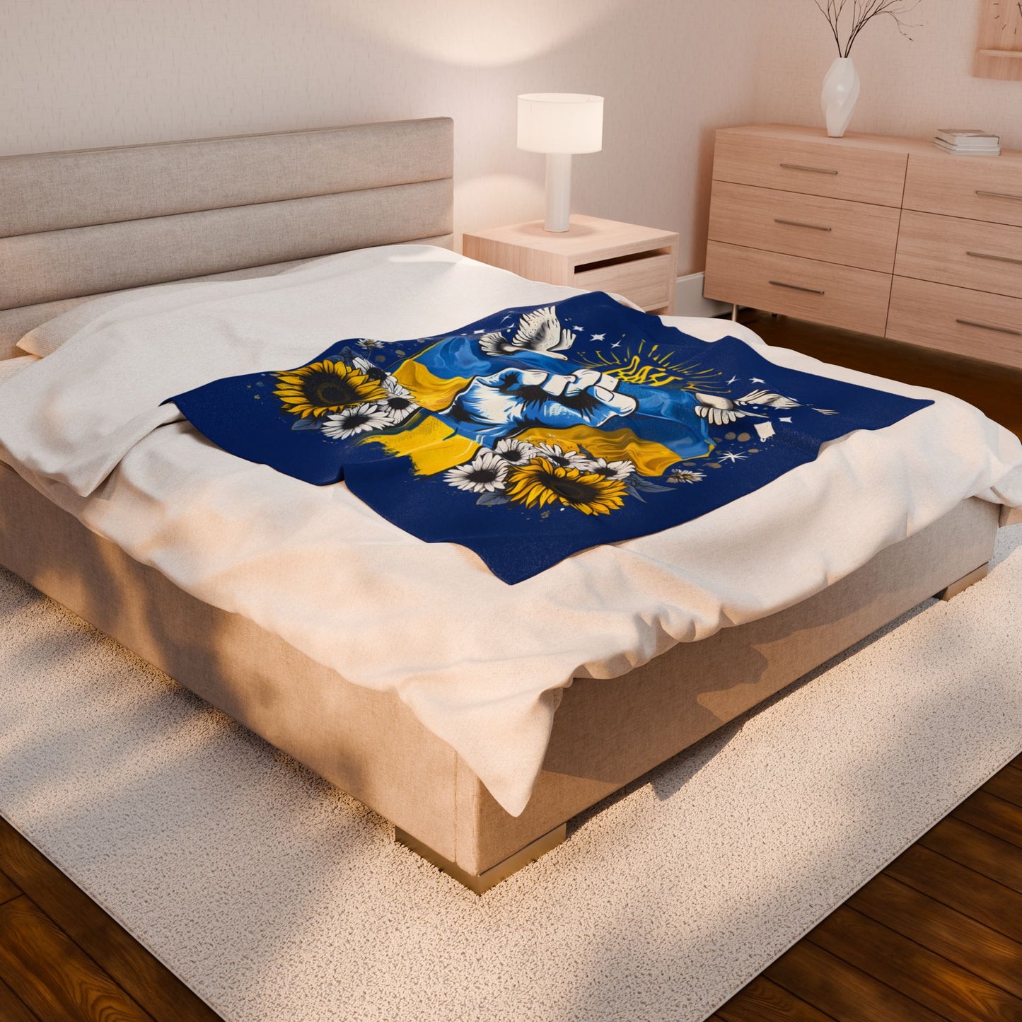 Ukrainian Pride Velveteen Plush Blanket, Cozy Throw for Home Decor, Gift for Independence Day, Comfort in Any Season, Soft Blanket, [...]