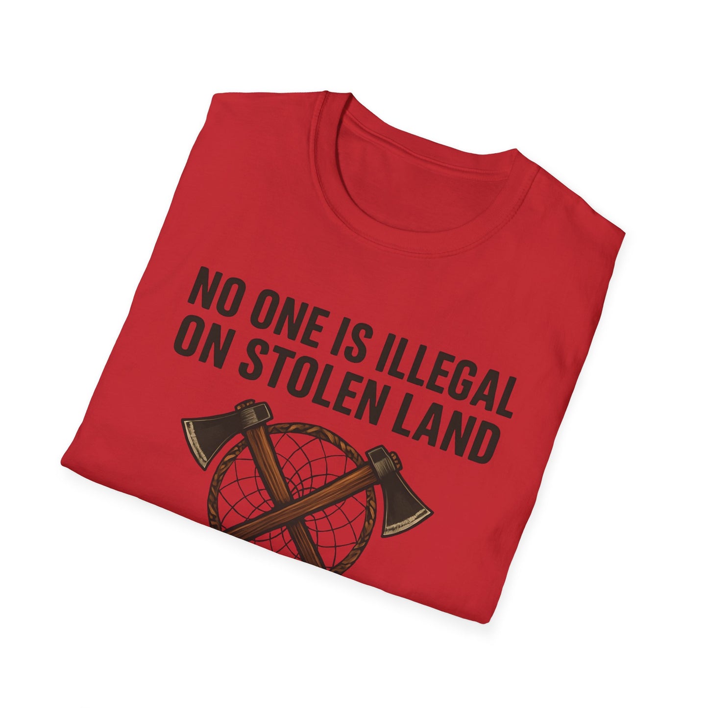 No One is illegal on Stolen Land t-shirt | Eco-Friendly Apparel, Casual Wear, Statement Tee, Social Justice Shirt, Gift Idea
