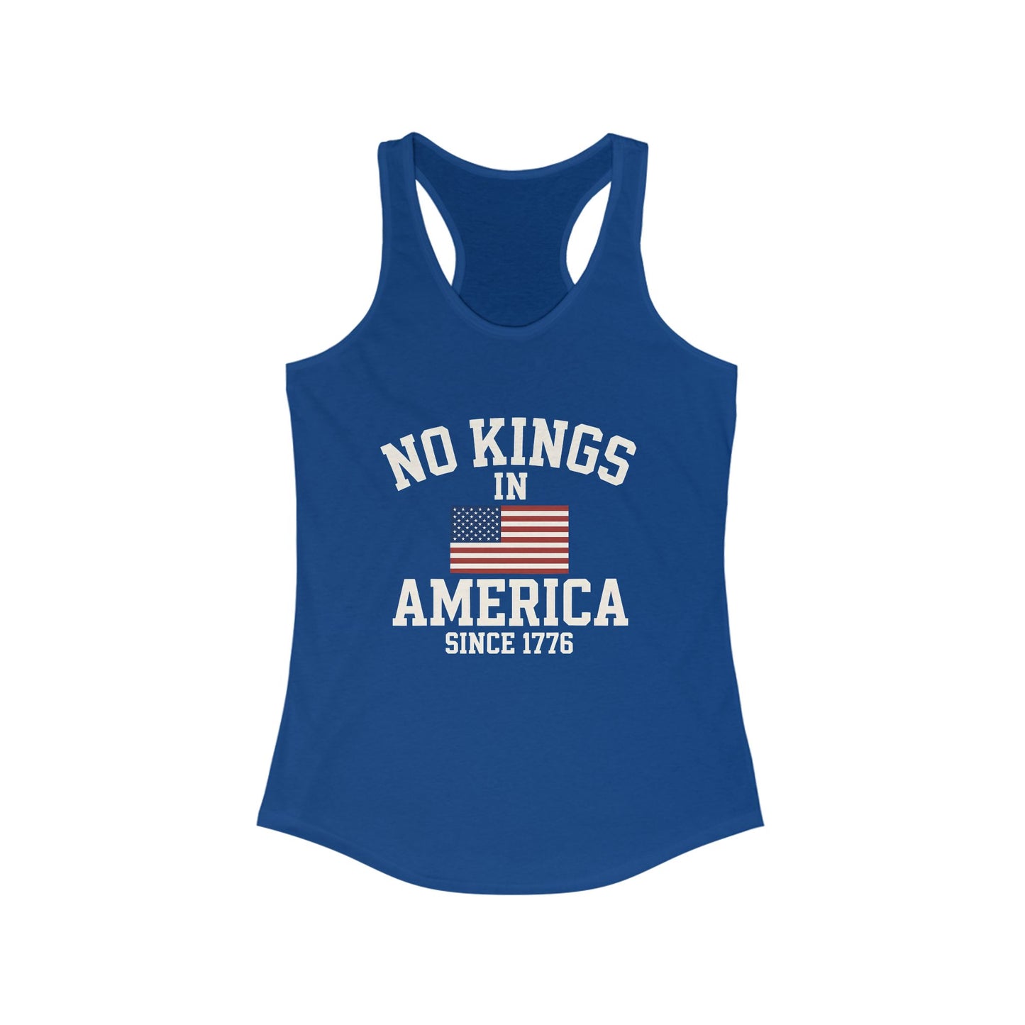 No Kings Racerback Tank, No Kings in America Tee, Fourth of July Top, Casual Summer Wear, Independence Day Apparel, Gift for Her