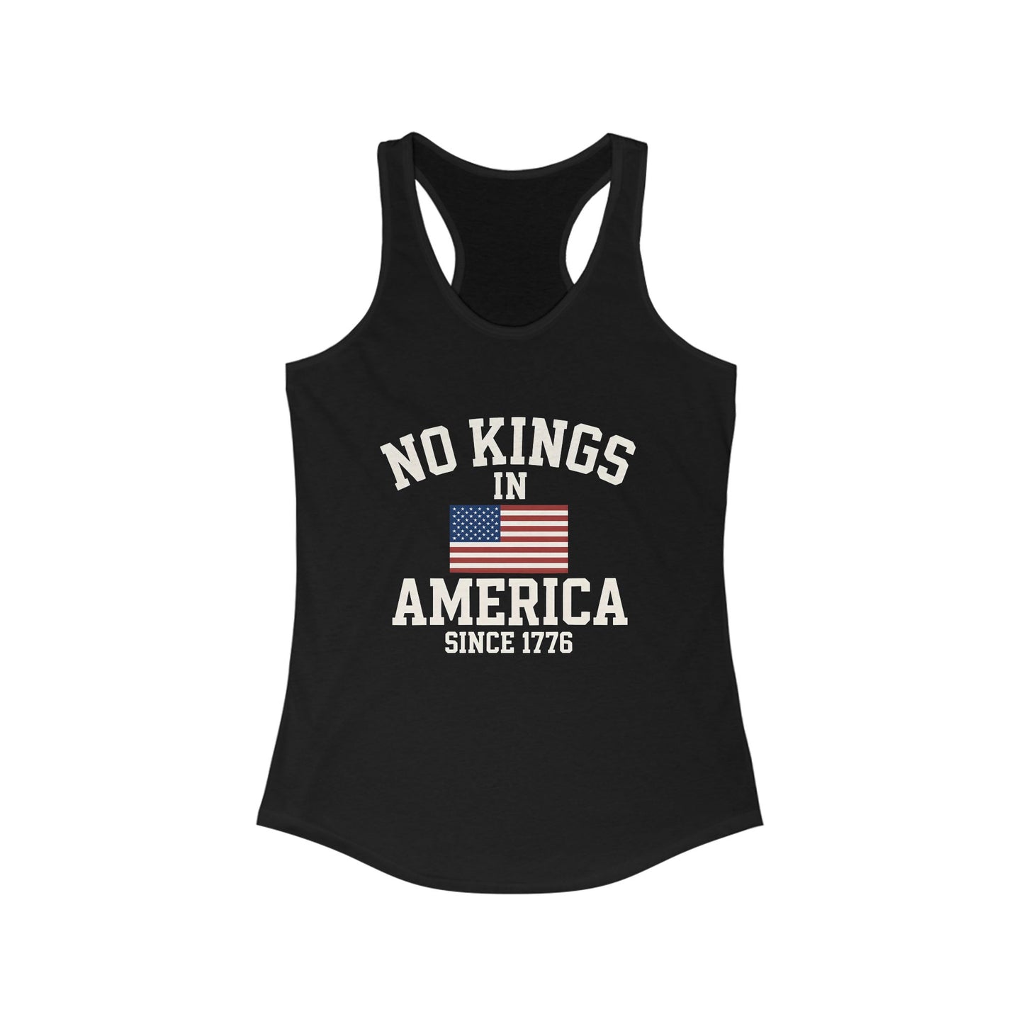 No Kings Racerback Tank, No Kings in America Tee, Fourth of July Top, Casual Summer Wear, Independence Day Apparel, Gift for Her