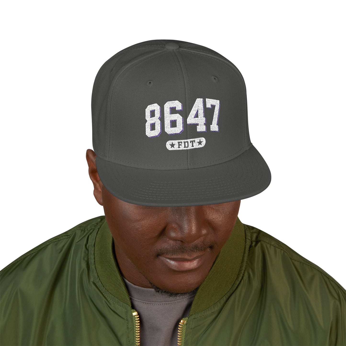 8647 FDT Snapback Cap, Embroidered Baseball Hat, Trendy Street Style, Gift for Political Enthusiasts, Unisex Fashion Headwear