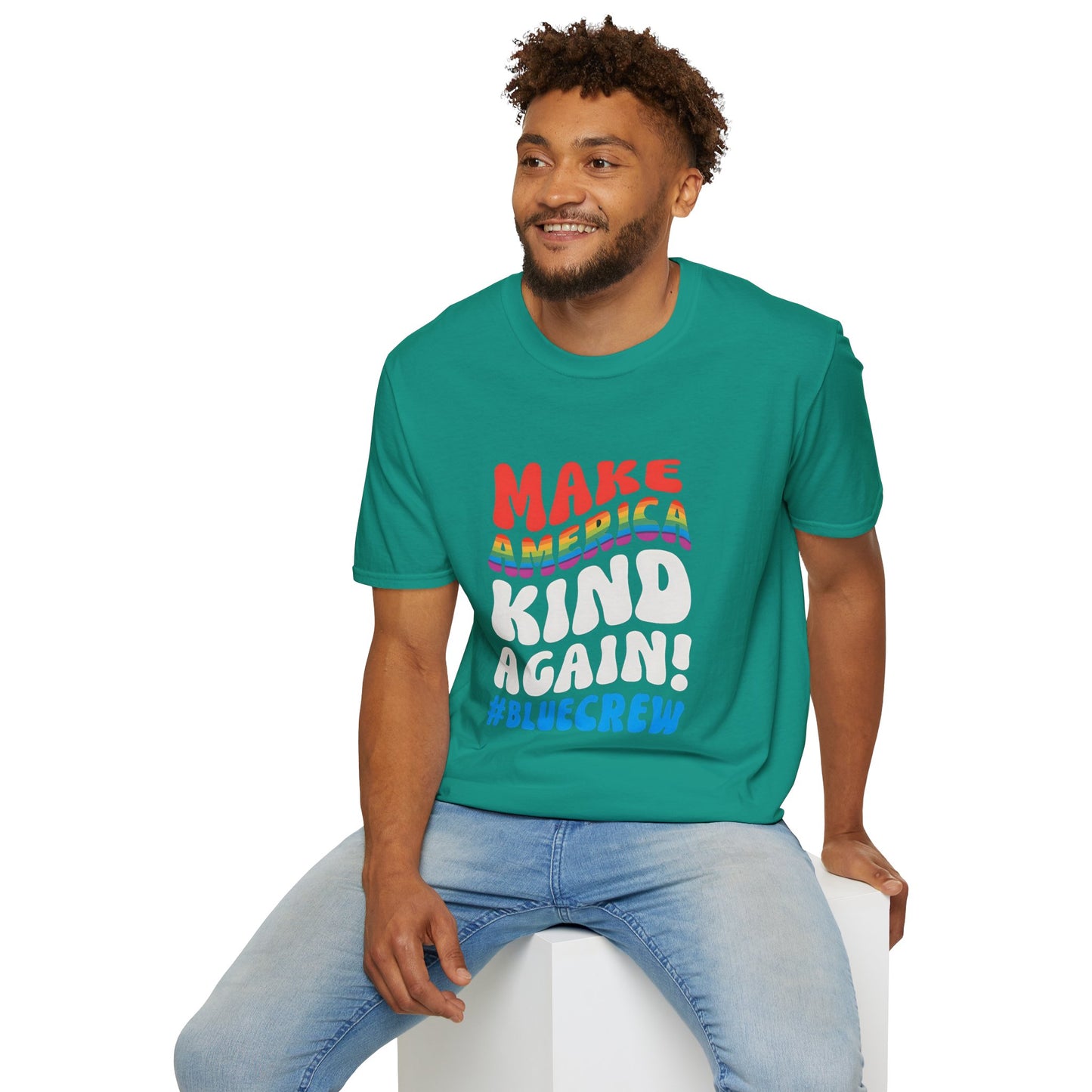 Make America Kind Again #BlueCrew T-Shirt,  Unisex #BlueCrew Tee, #BlueCrew Gear, Anti MAGA Tee, Anti Fascist Tee