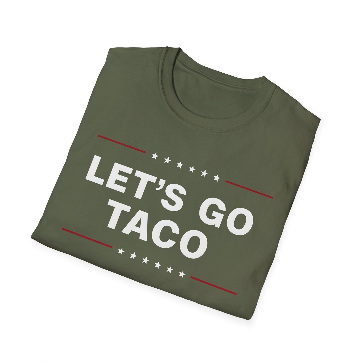 Let's Go Taco Unisex Softstyle T-Shirt, Taco Lover Gift, Funny Foodie Shirt, Casual Wear, Taco Tuesday Tee