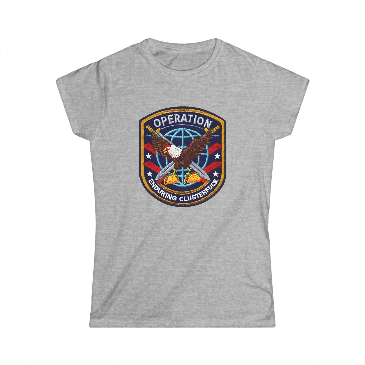 Operation Clusterfuck Women's Softstyle Tee with Military Patch Design | Casual Women's Shirt, Patriotic Apparel, Unique Graphic Tee, [...]