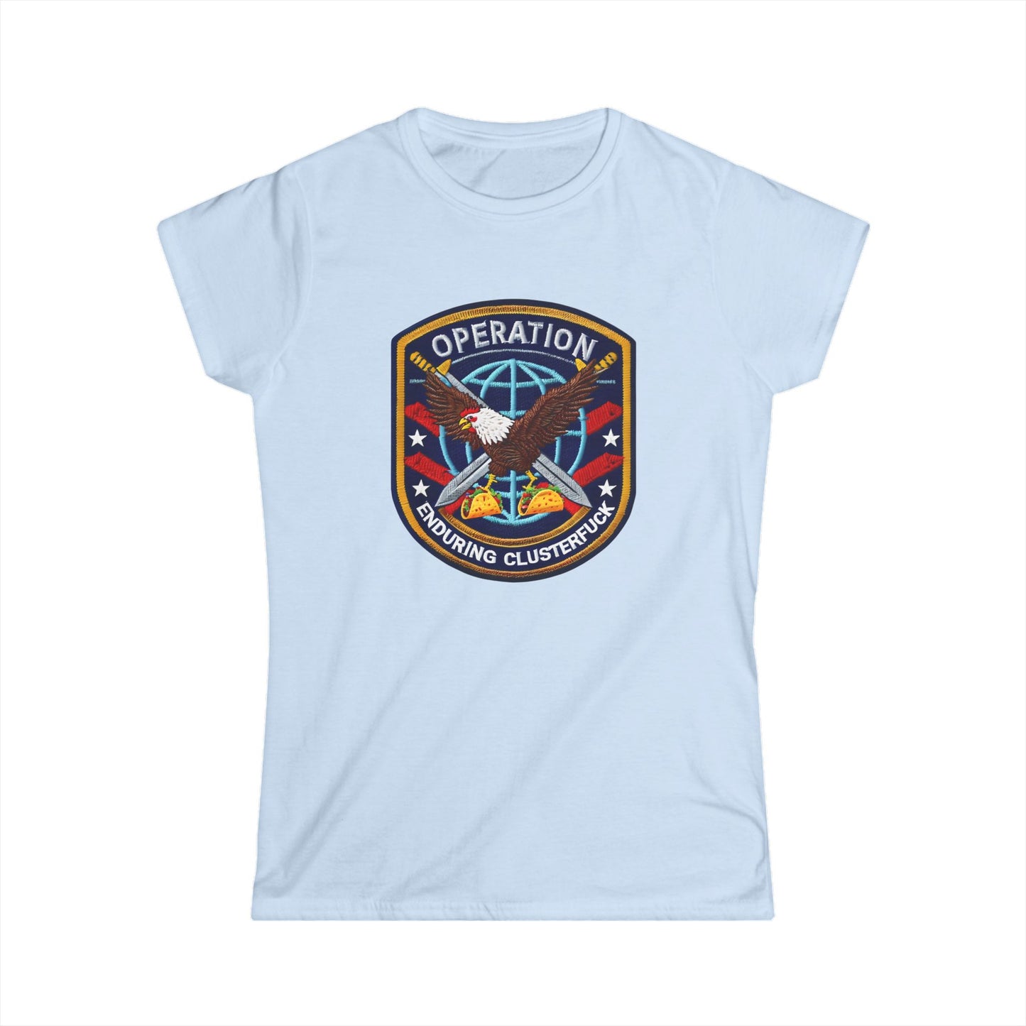 Operation Clusterfuck Women's Softstyle Tee with Military Patch Design | Casual Women's Shirt, Patriotic Apparel, Unique Graphic Tee, [...]