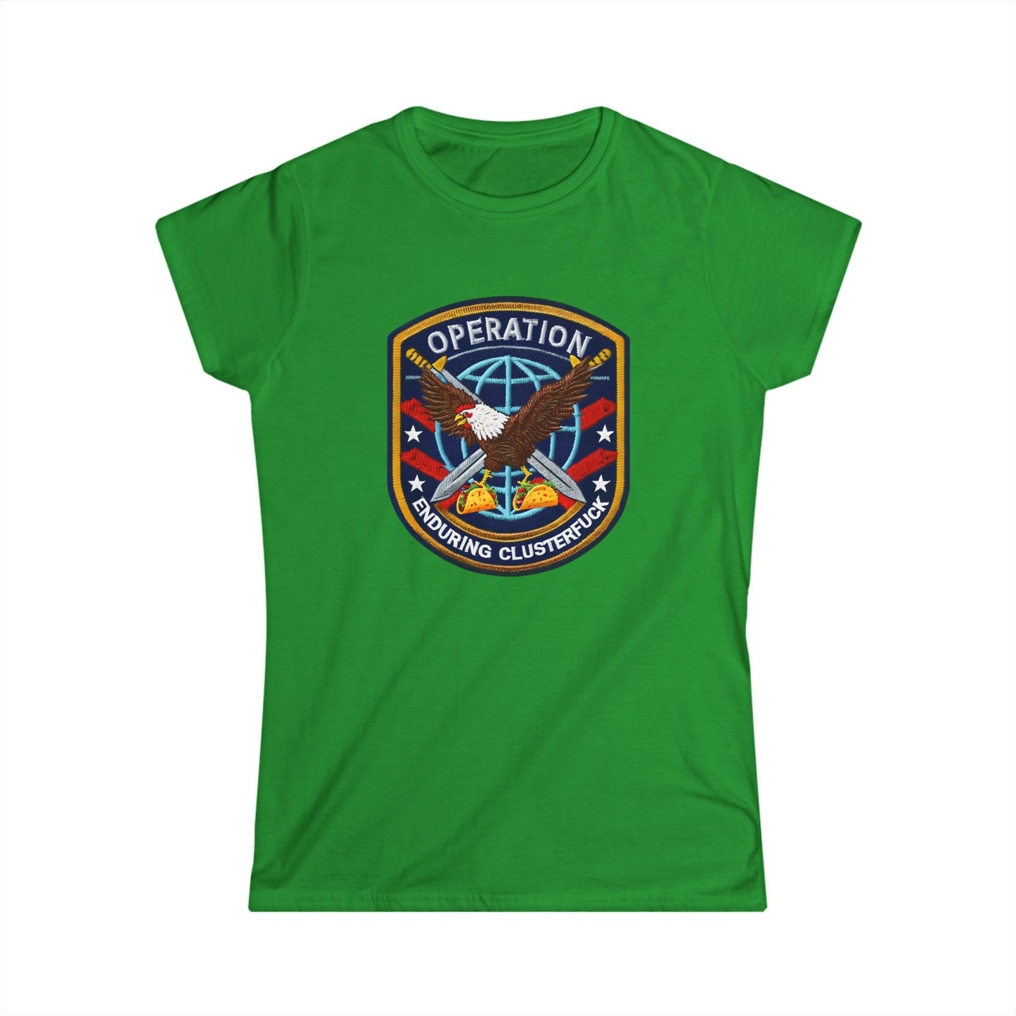 Operation Clusterfuck Women's Softstyle Tee with Military Patch Design | Casual Women's Shirt, Patriotic Apparel, Unique Graphic Tee, [...]