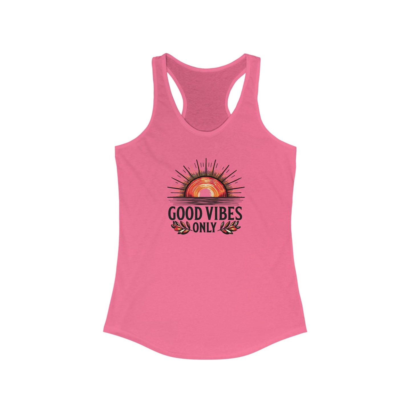 Good Vibes Only Racerback Tank - Boho Summer Top, Workout Tank, Vacation Apparel, Festival Wear, Gift for Her