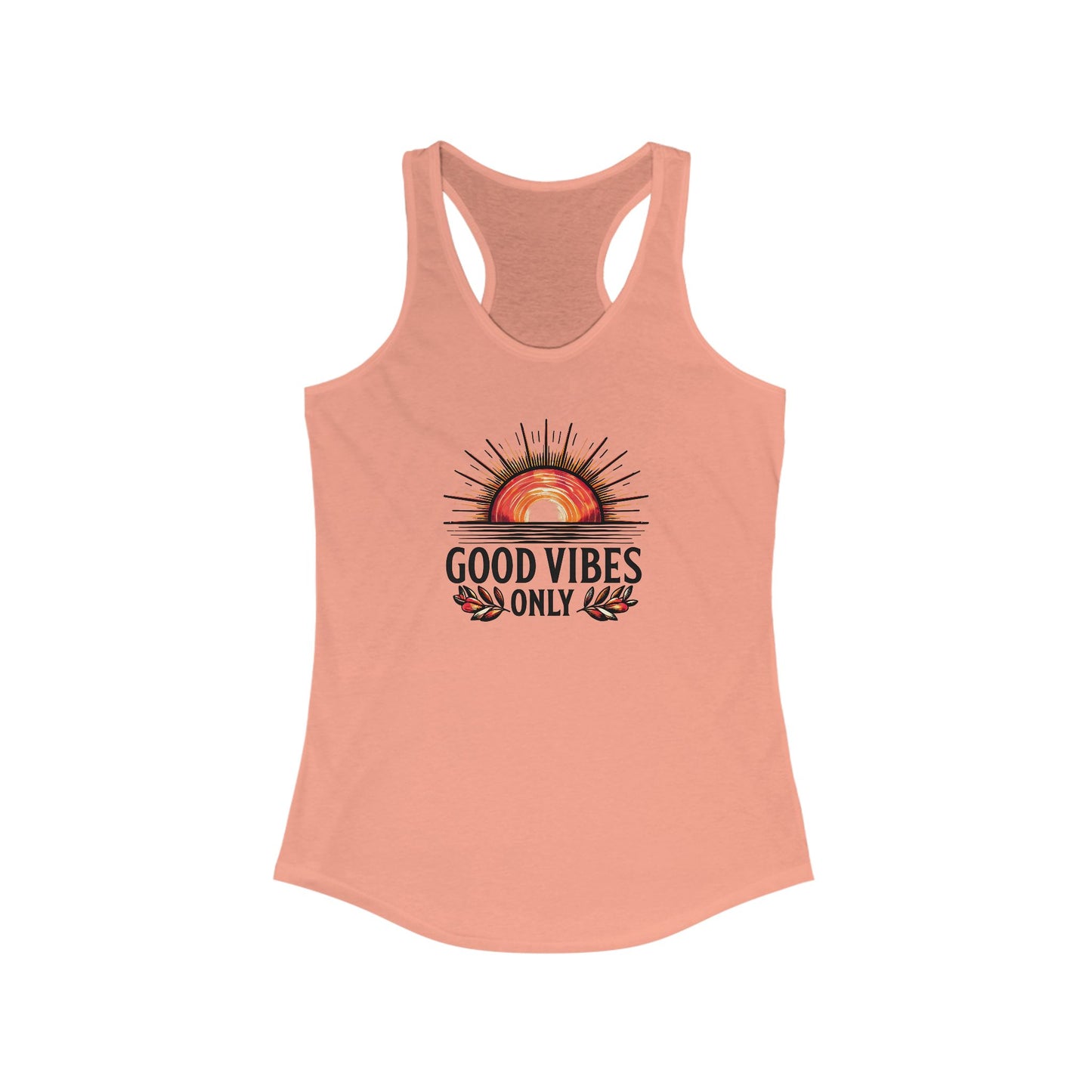 Good Vibes Only Racerback Tank - Boho Summer Top, Workout Tank, Vacation Apparel, Festival Wear, Gift for Her