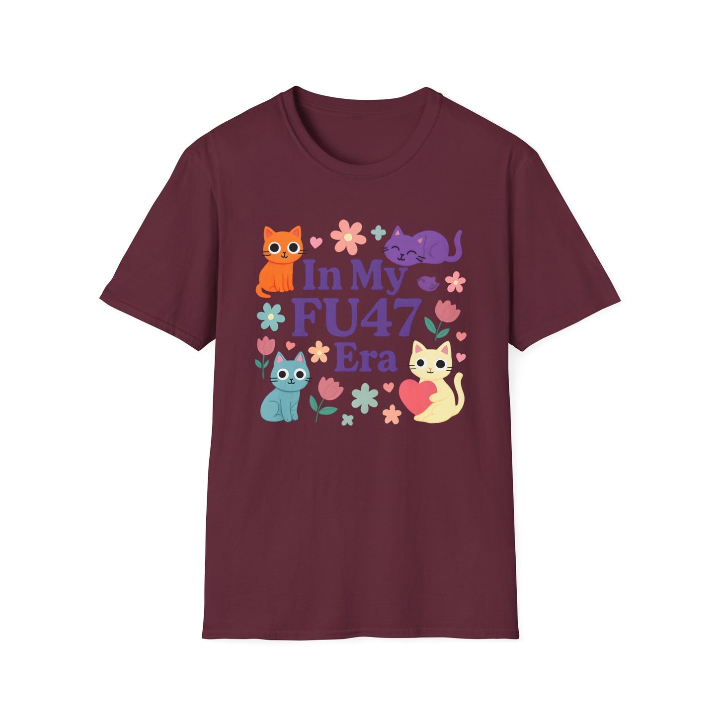 In My FU47 Era Unisex Tee, Cat Lover Gift, Comfortable Casual Wear, Funny Pet Humor, Perfect for Birthdays