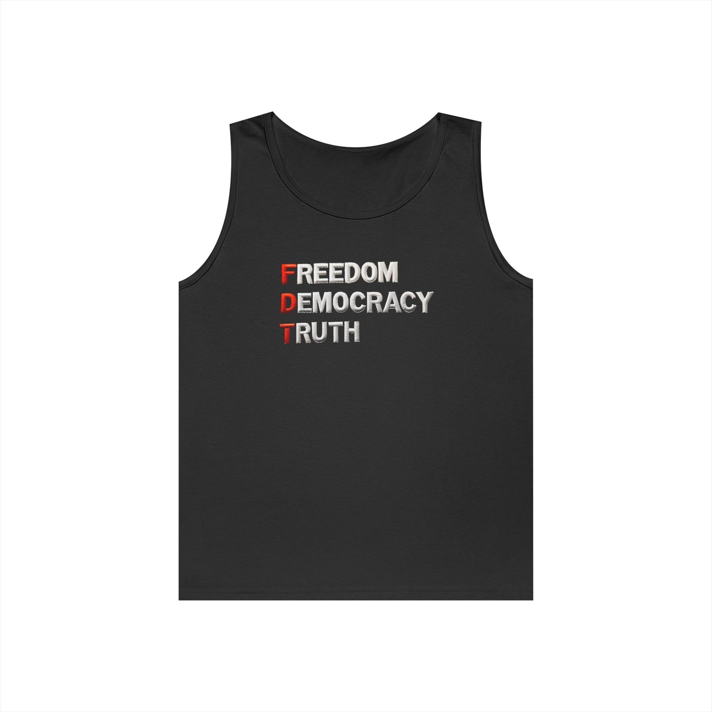 Freedom Democracy Truth FDT Unisex Heavy Cotton Tank Top - Freedom Democracy Truth Tee, Gift for Activists, Copyleft [...]