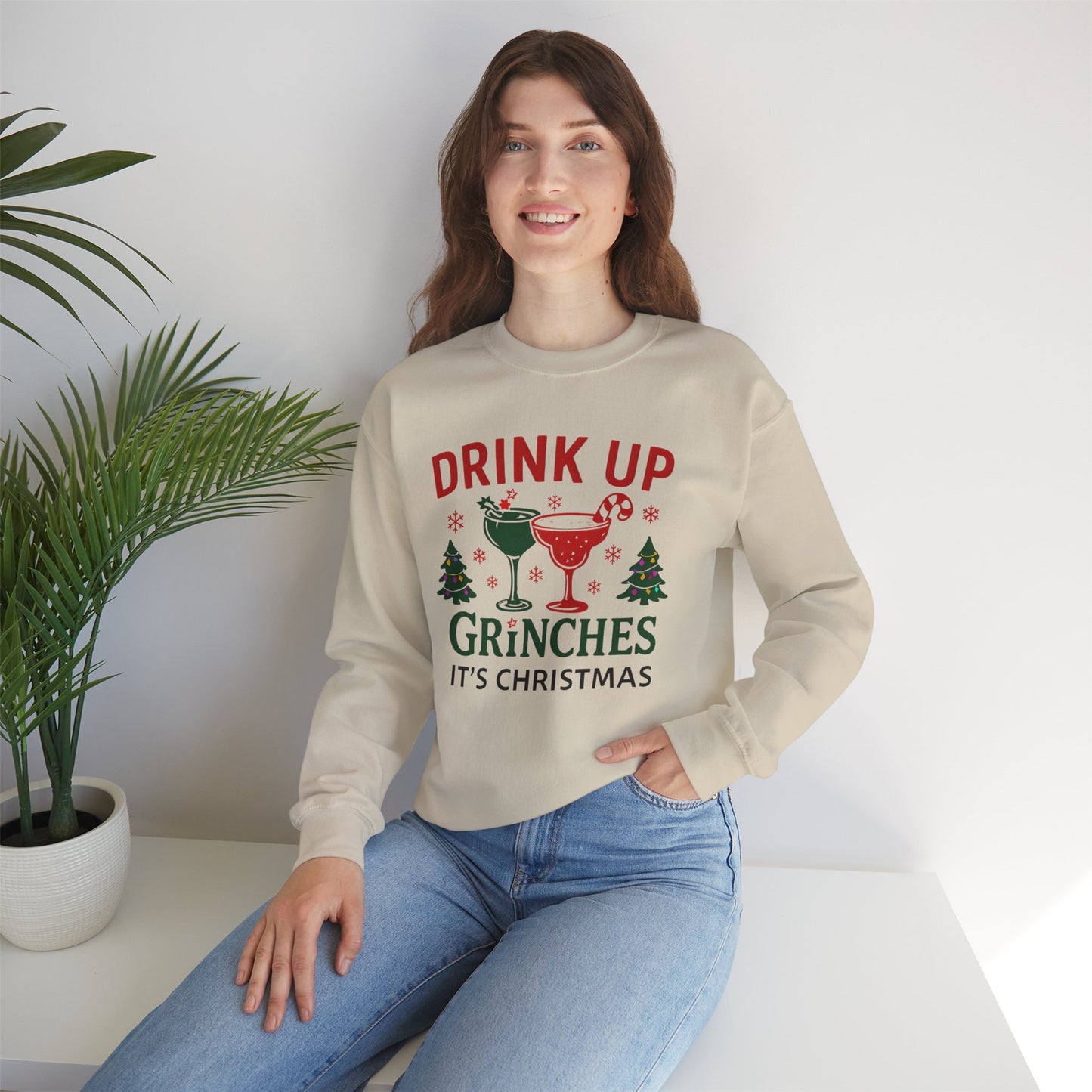 Drink Up Grinches - Its Christmas unisex crewneck Festive Holiday Sweatshirt, Drink Up Grinches Crewneck, Christmas Gift, Ugly Sweater Alternative, Family Gathering Outfit, Winter [...]