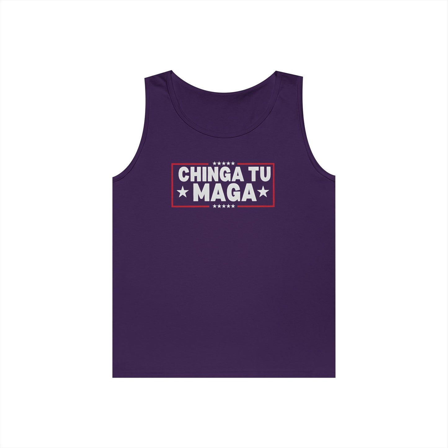 Chinga Tu Maga Tank Top | Unisex Heavy Cotton Tank | Casual Summer Wear, Funny Gift, Party Outfit, LGBTQ+ Pride Apparel, Statement Tee