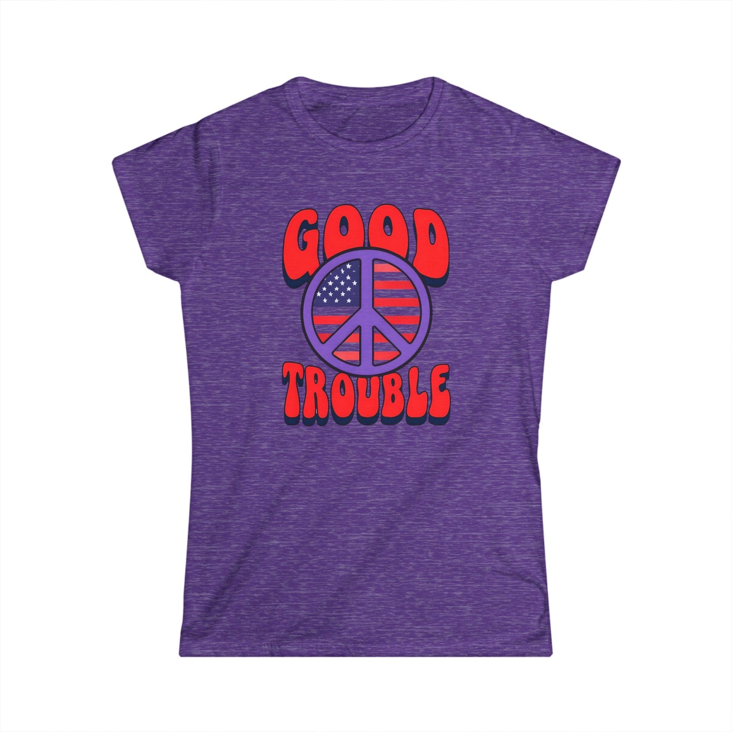 Women's Ladies Fit Tee - 'Good Trouble' Vintage Style, Casual Wear, Freedom Fashion, Political Statement Shirt, Peace Vibe Apparel