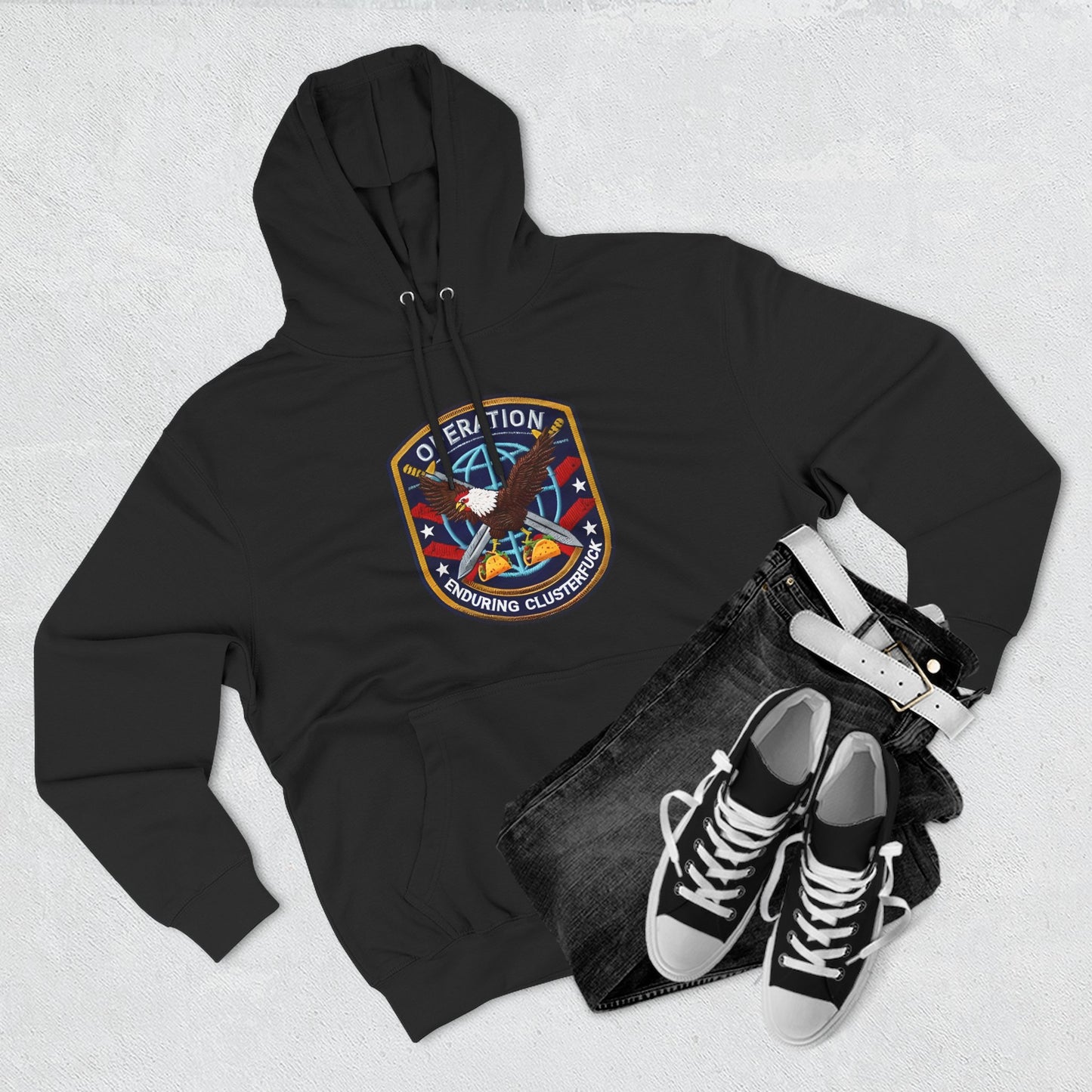 Operation Enduring Clusterfuck Fleece Hoodie, Funny Political Fleece Hoodie, Trendy and Cozy Sweatshirt