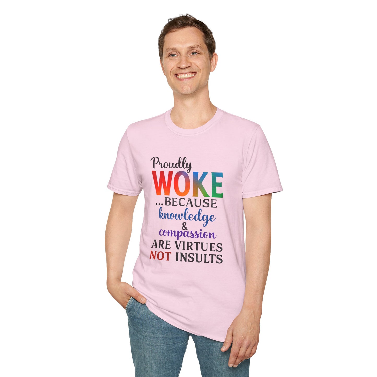 Woke Message Unisex T-Shirt, Softstyle Tee for Activism, Awareness, Unique Gift for Friends, Social Justice Apparel, Comfortable [...]