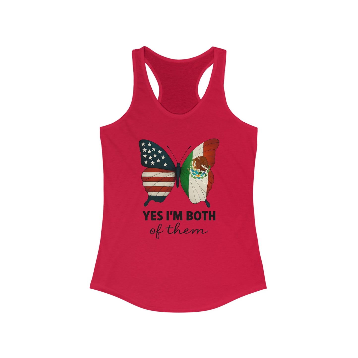 USA and Mexico Racerback Tank Top, Women's Summer Shirt, Yes I'm Both Of Them Tee, Inclusive Apparel, Multicultural Gift